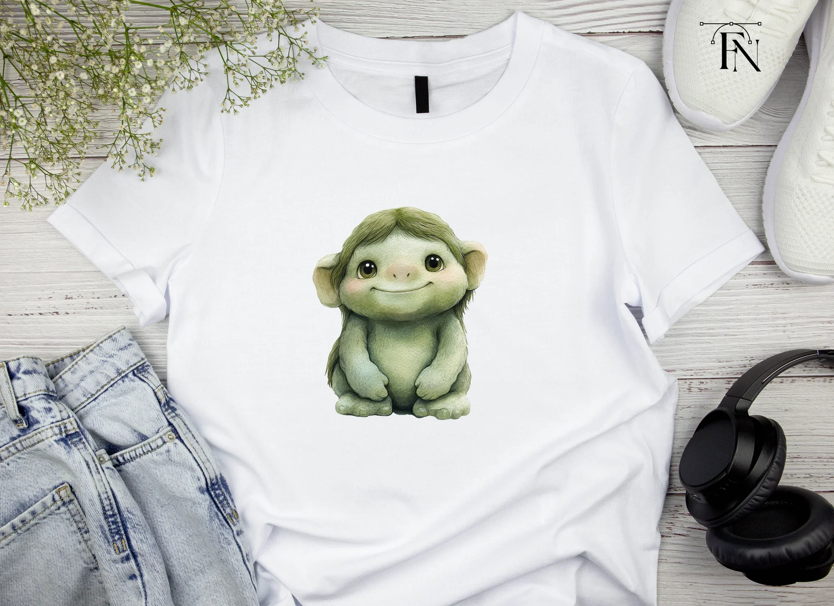 Cute Green Troll Creature Clipart Bundle - Image 4