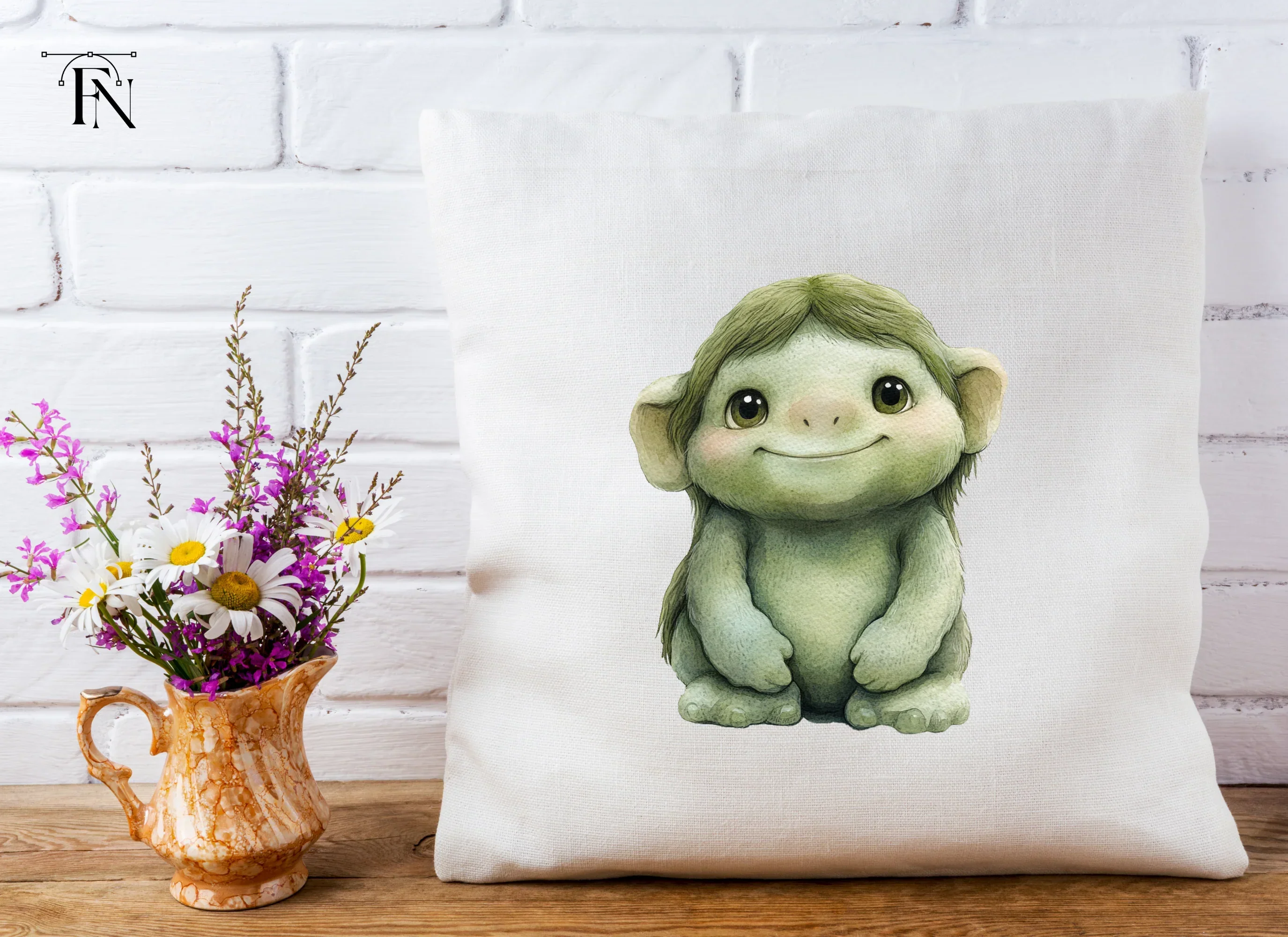 Cute Green Troll Creature Clipart Bundle - Image 5