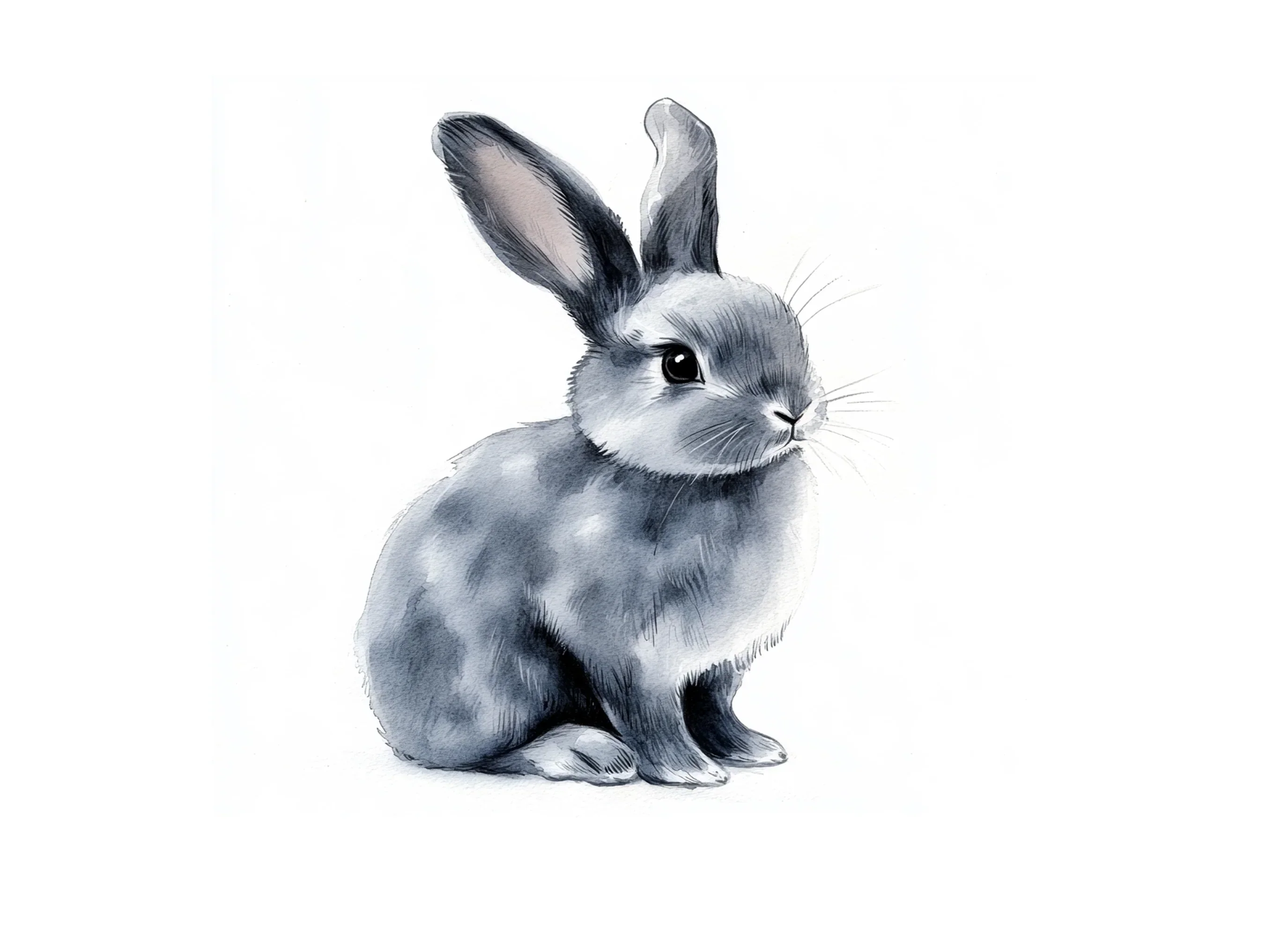 Cute Grey Bunny Rabbit Clipart Bundle - Image 3