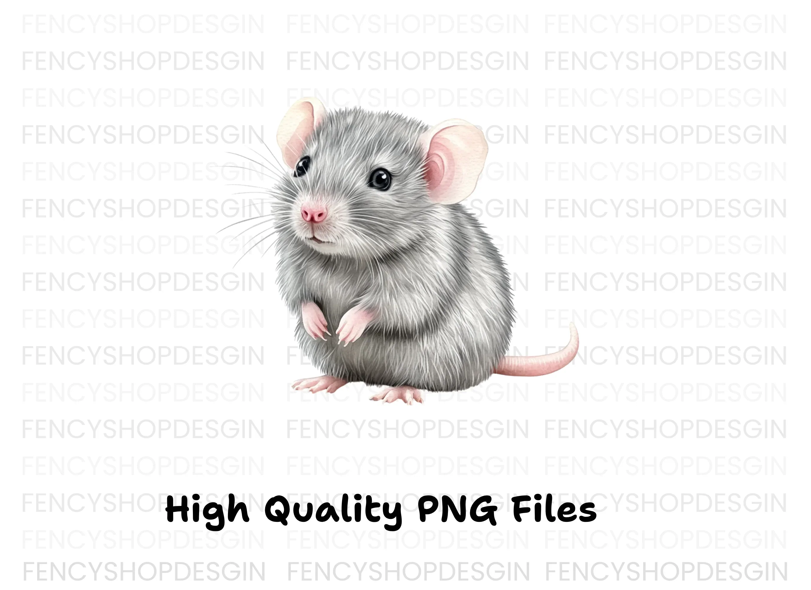 Cute Grey Mouse Clipart Bundle - Image 3