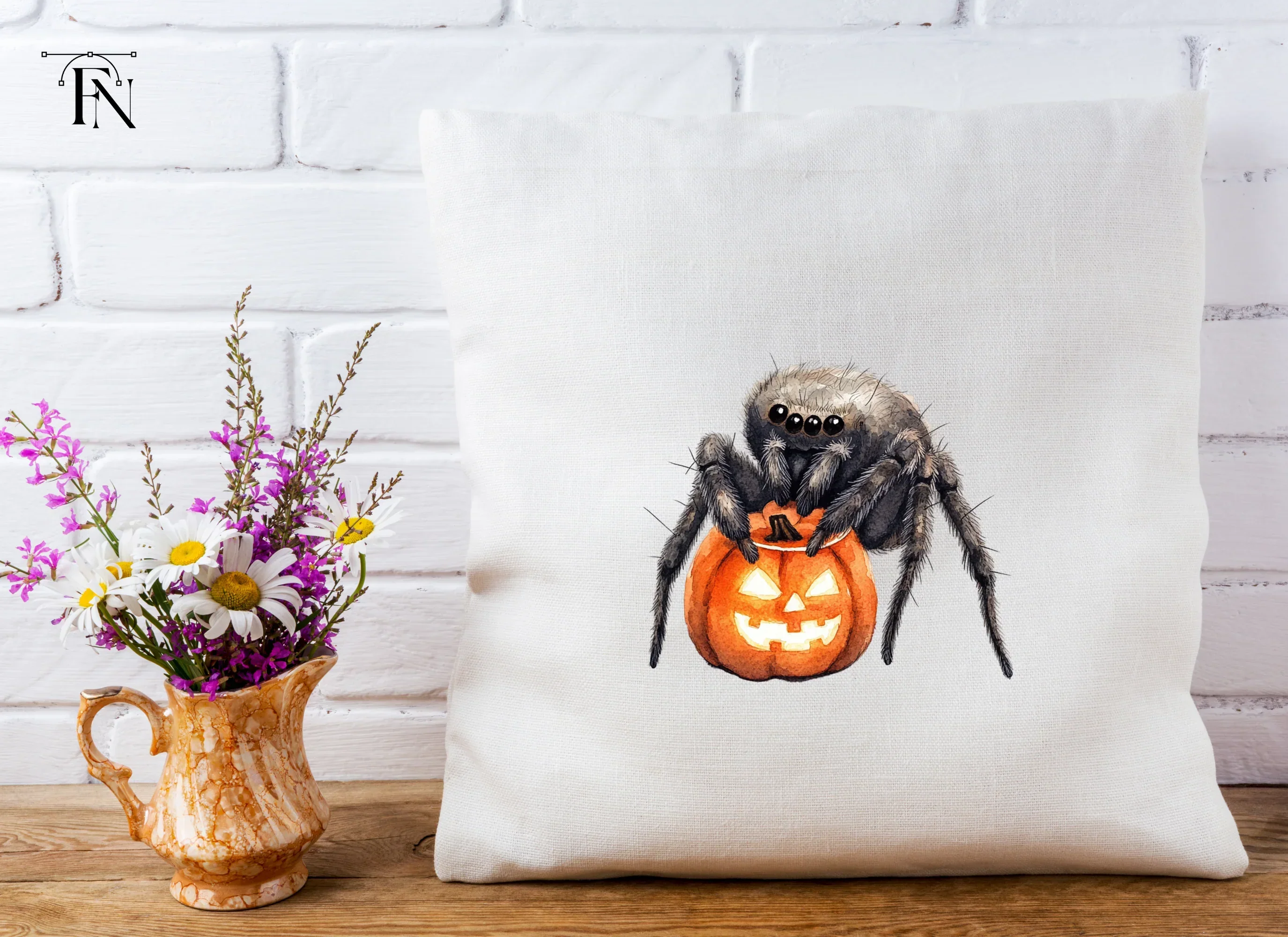Cute Halloween Spider Pumpkin Clipart Bundle - Image 4