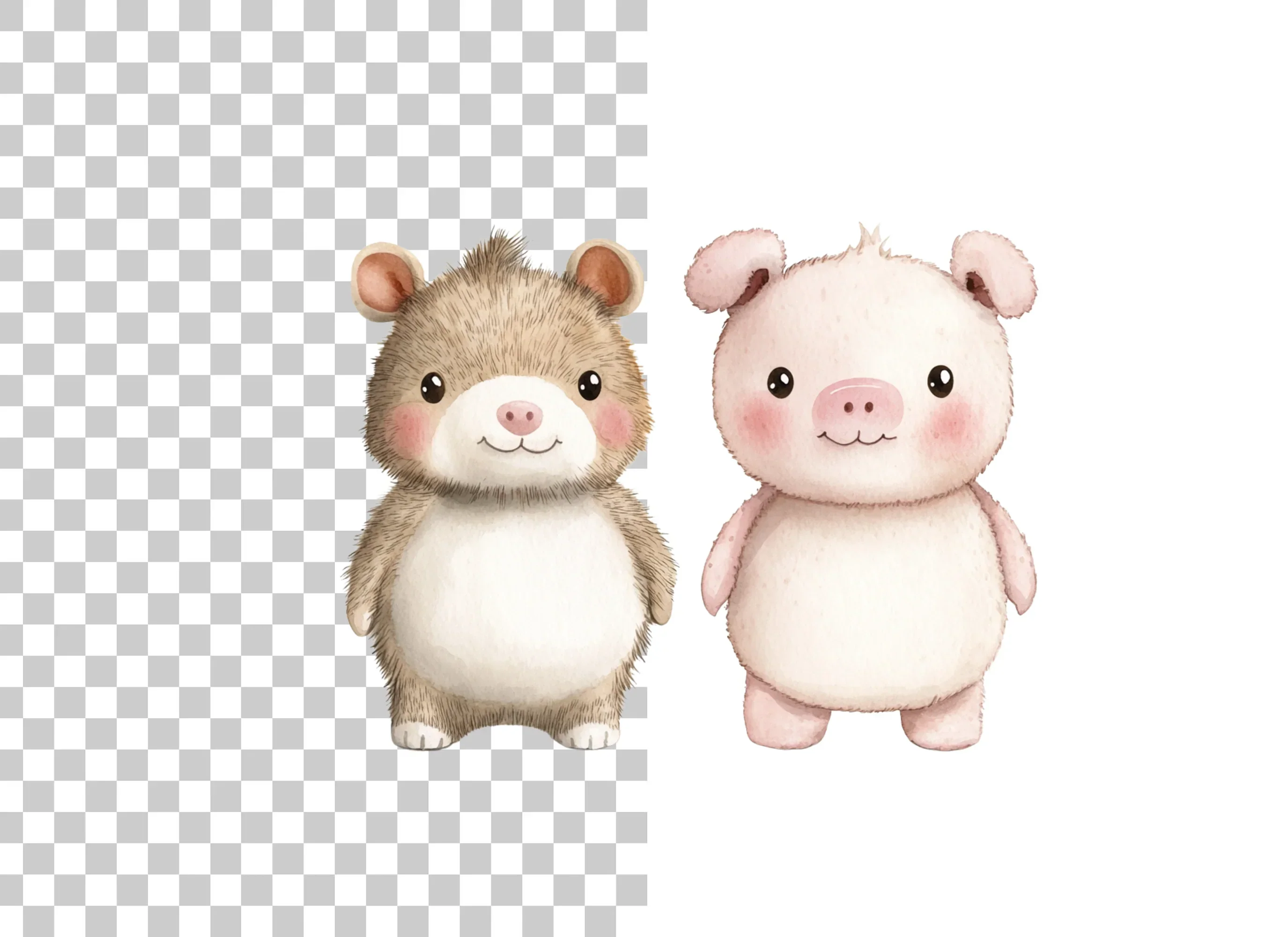 Cute Hamster and Piglet Duo Clipart Bundle - Image 2
