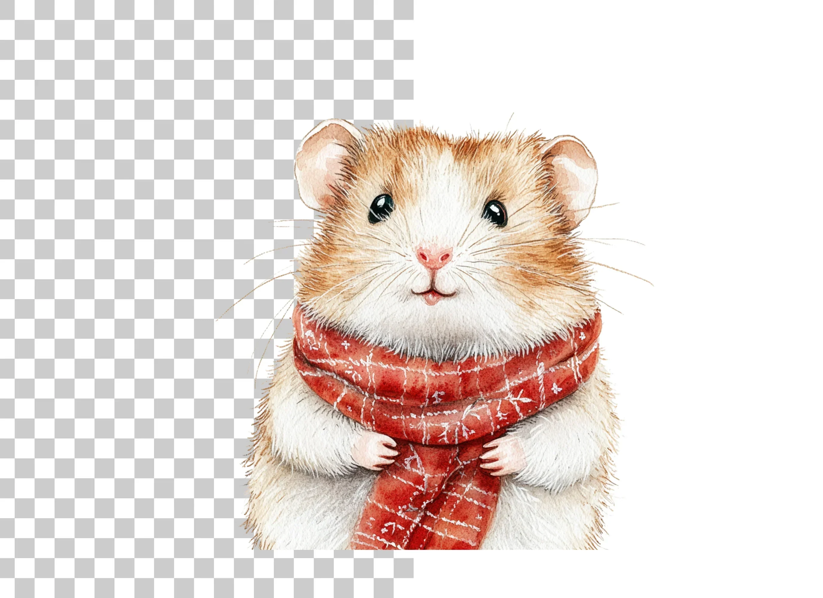 Cute Hamster Winter Scarf Clipart Bundle - Image 2