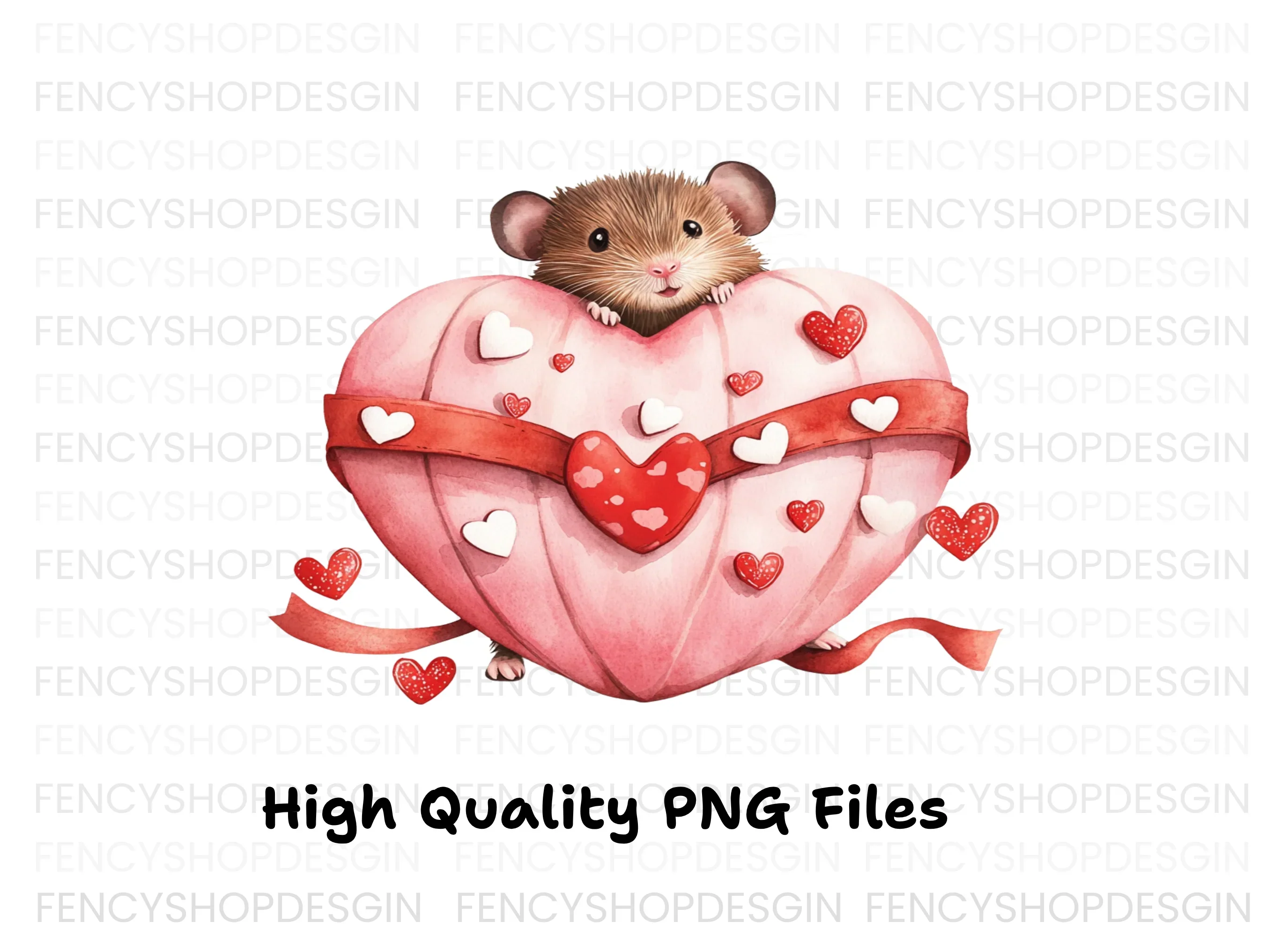 Cute Hamsters in Valentine Hearts Clipart Bundle - Image 4