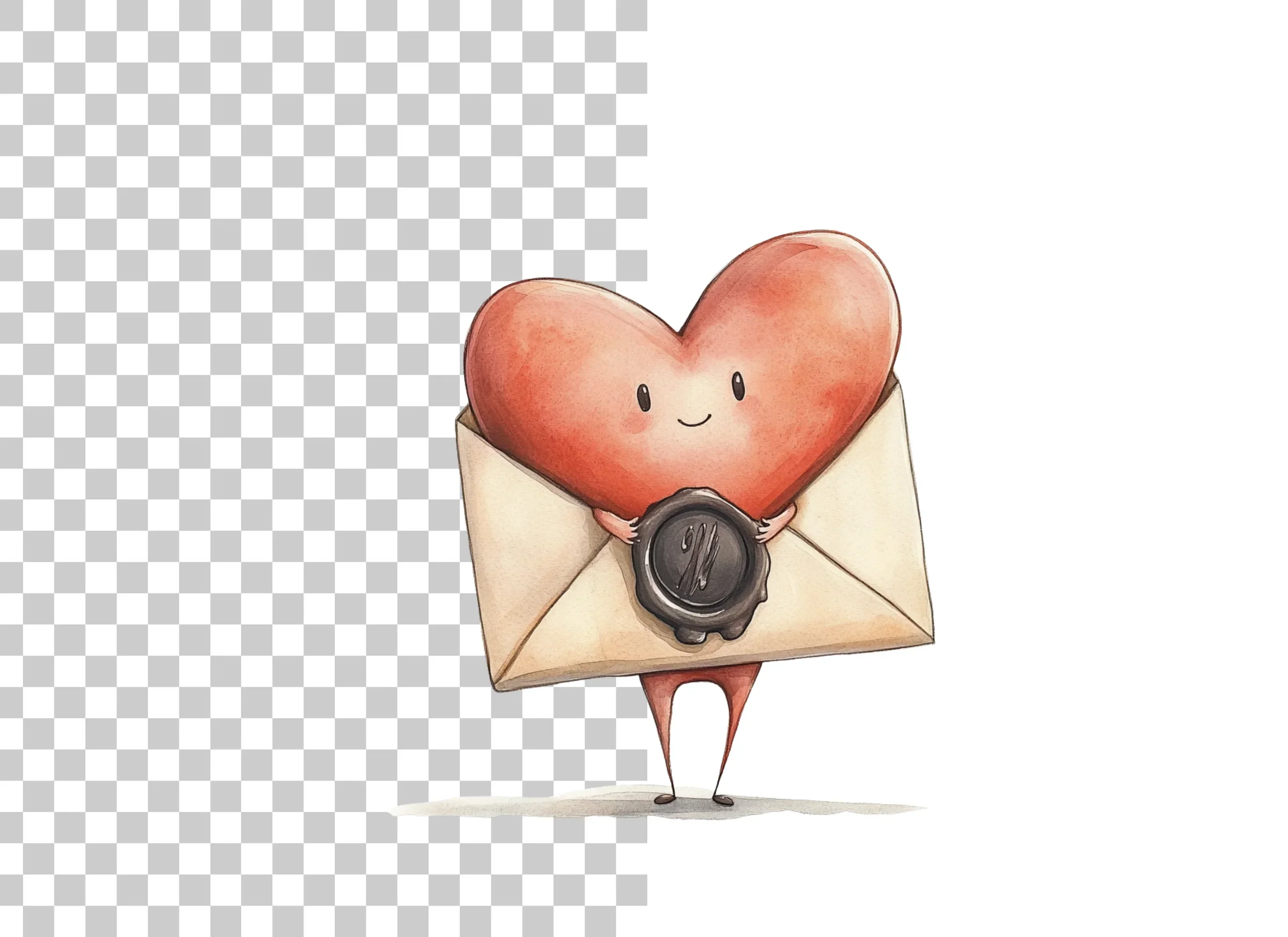 Cute Heart Envelope Clipart Bundle - Image 2