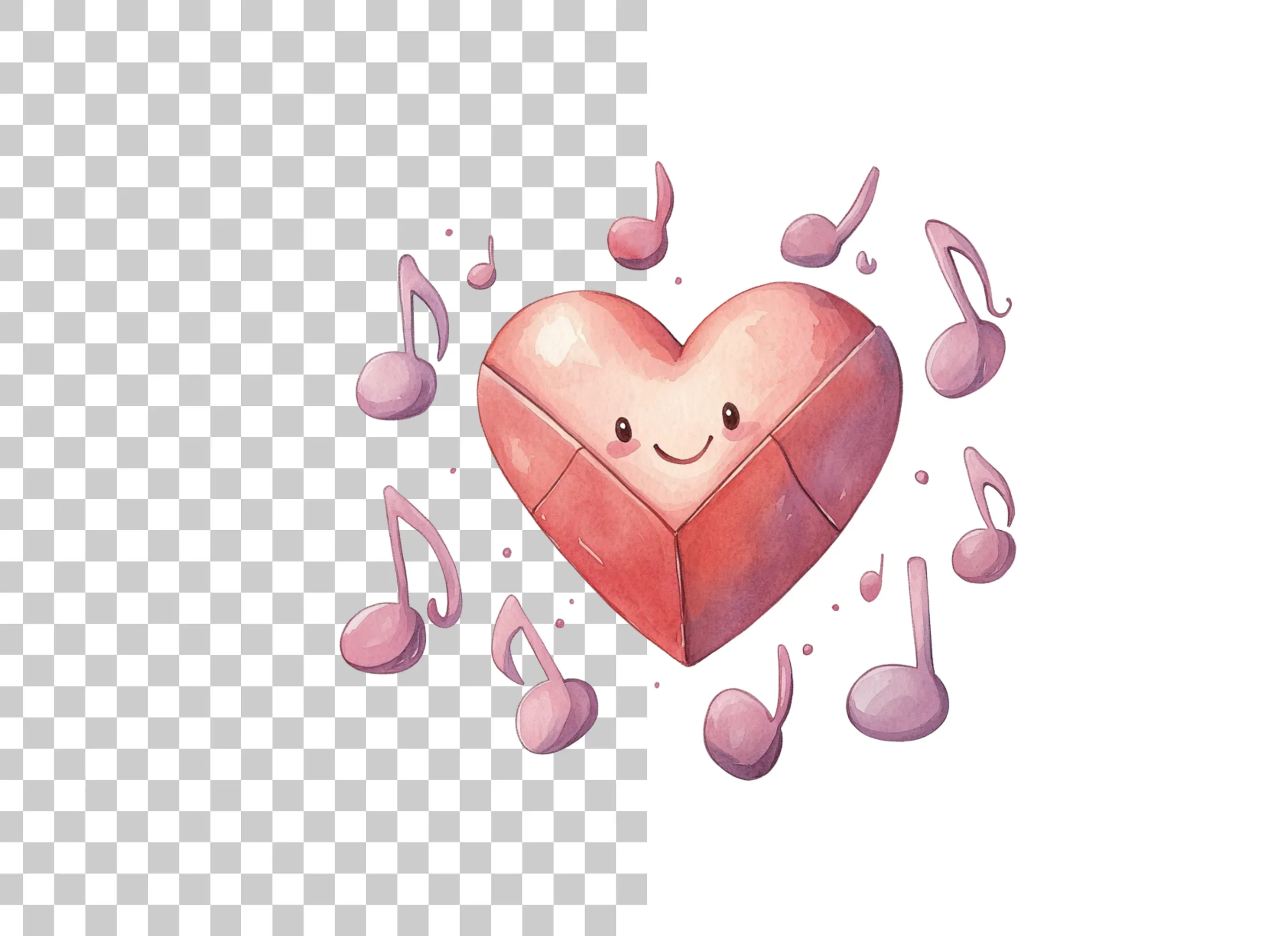 Cute Heart Music Notes Clipart Bundle - Image 3