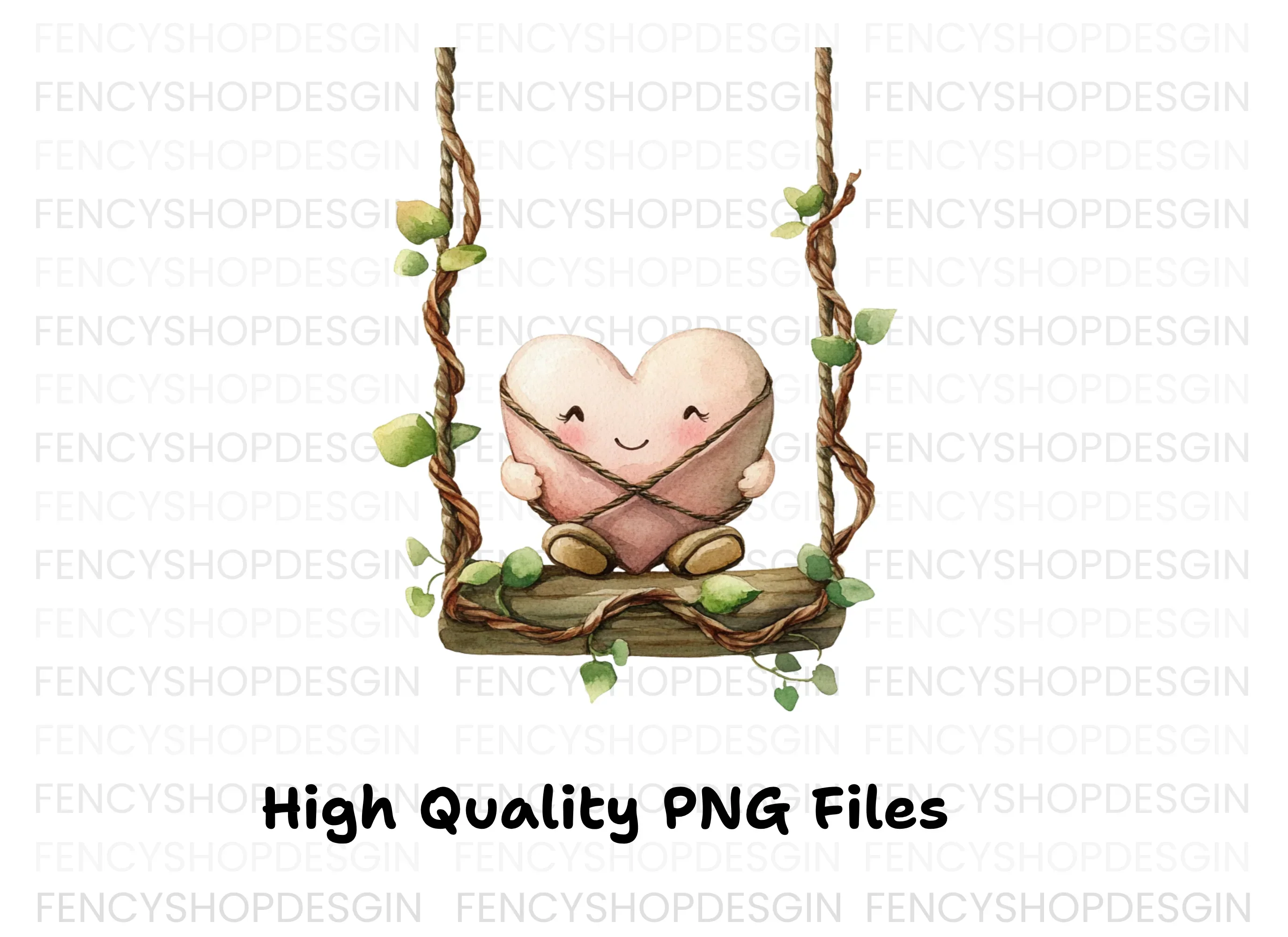 Cute Heart Swings Clipart Bundle - Image 2