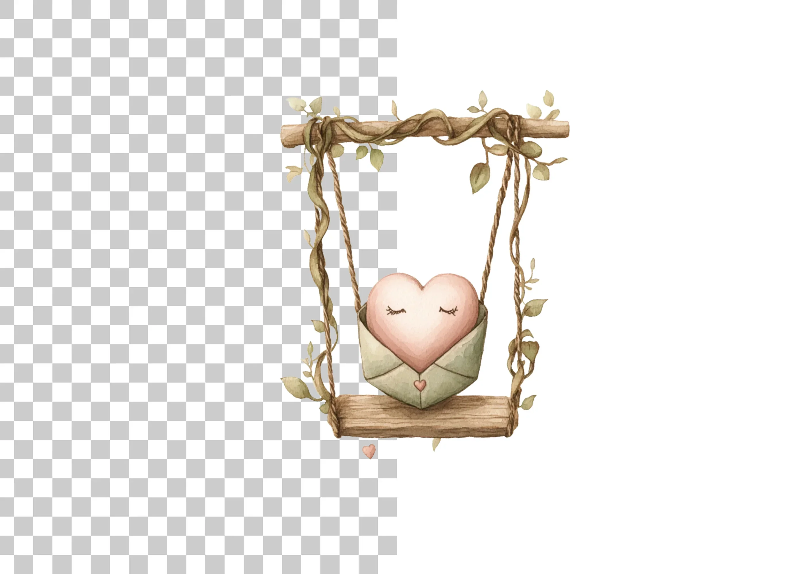 Cute Heart Swings Clipart Bundle - Image 3
