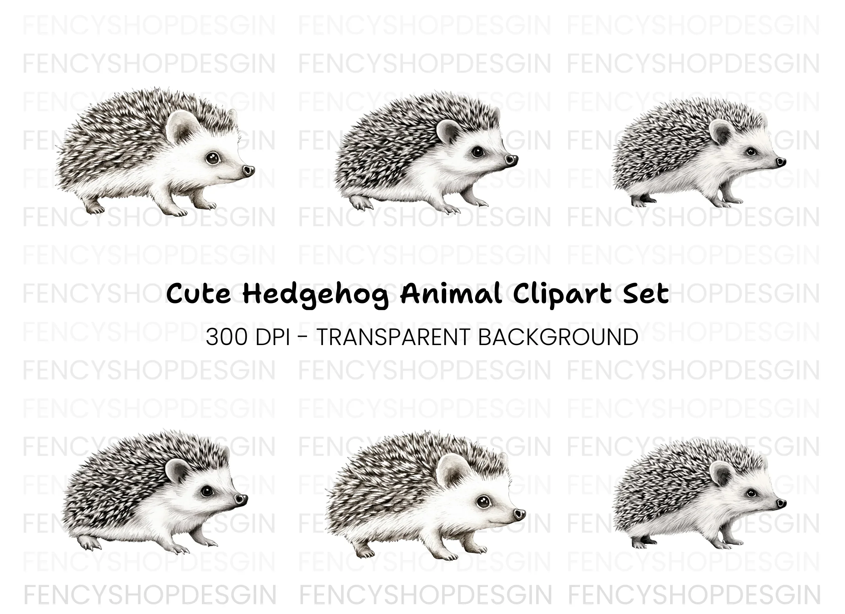 Cute Hedgehog Clipart Bundle
