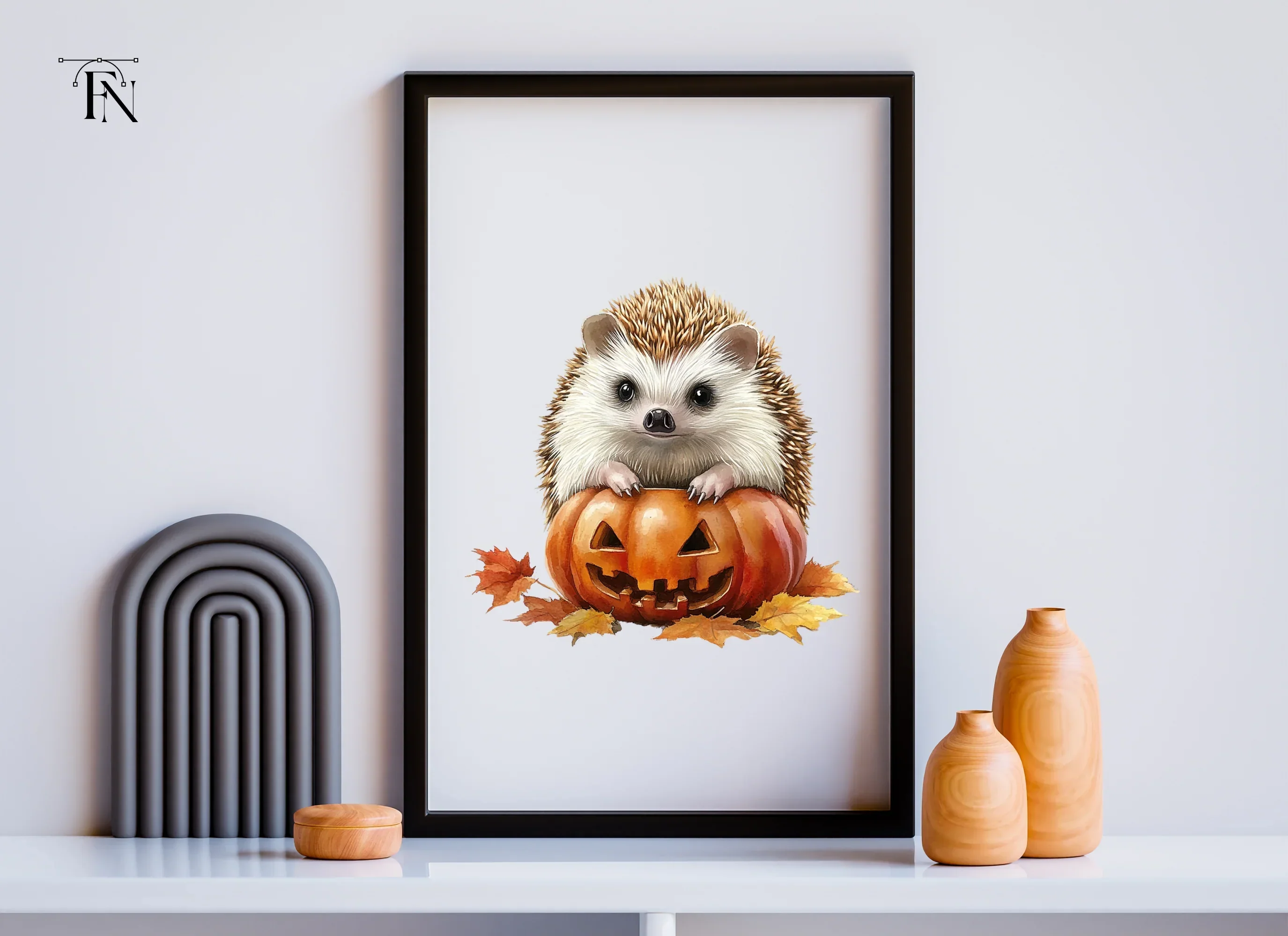 Cute Hedgehog Halloween Pumpkin Clipart Bundle - Image 3