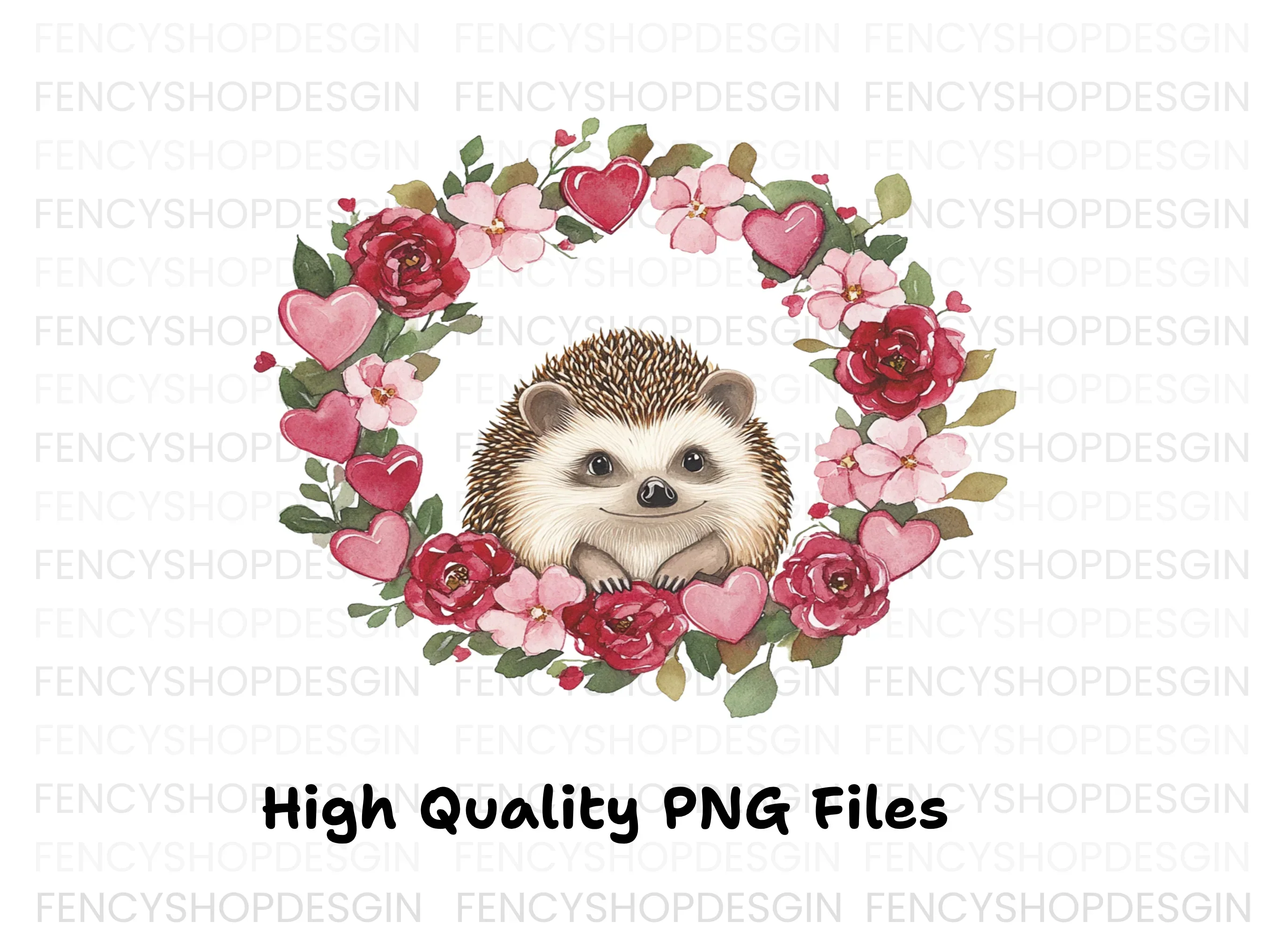 Cute Hedgehog Valentine Wreath Clipart Bundle - Image 3