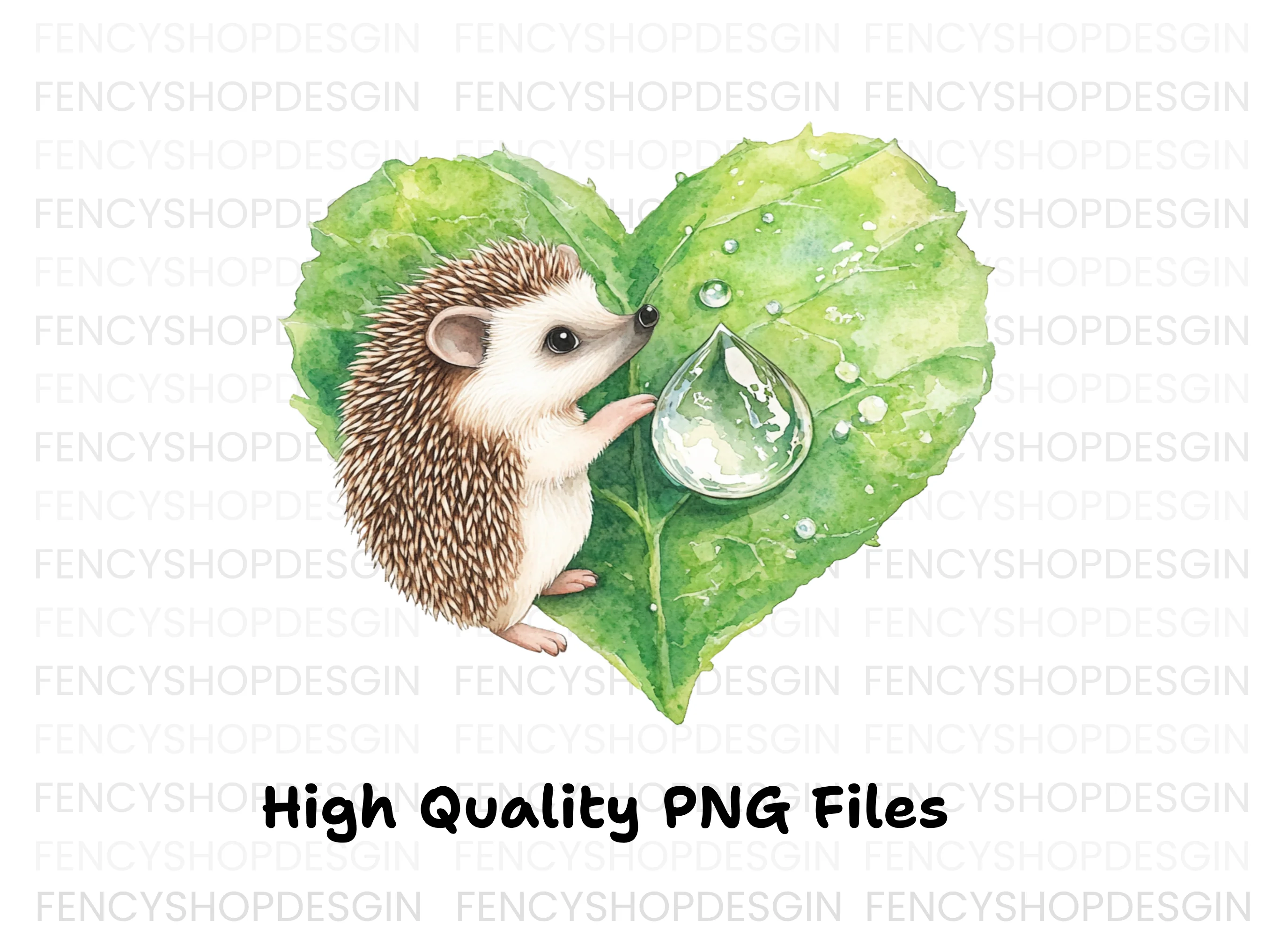 Cute Hedgehogs on Heart Leaves Clipart Bundle - Image 2