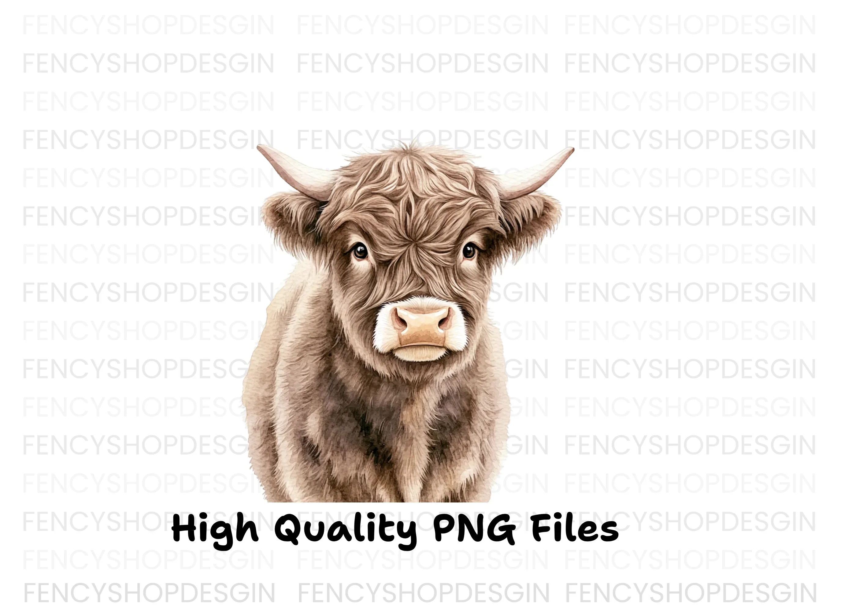 Cute Highland Calf Face Clipart Bundle - Image 2