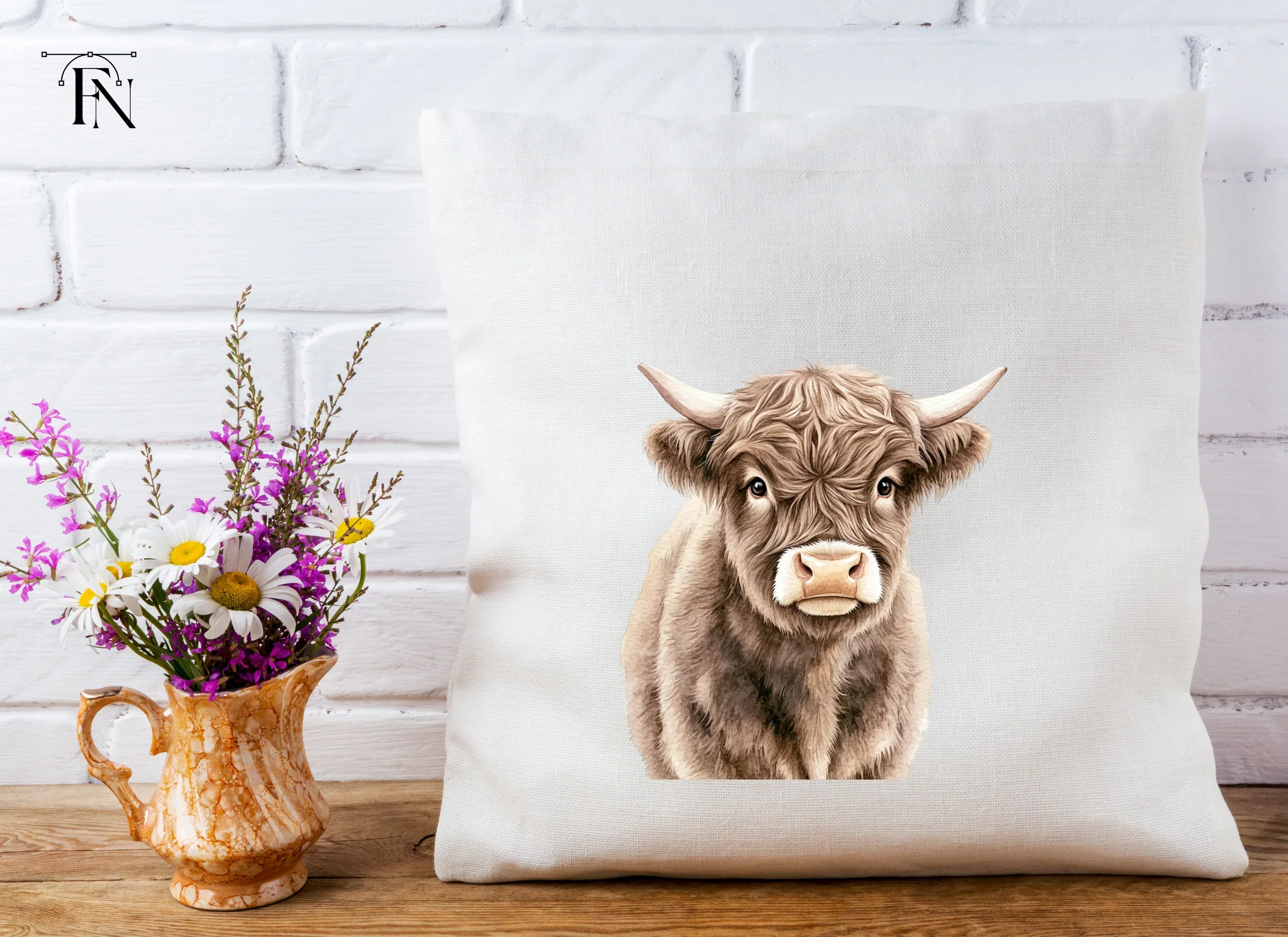 Cute Highland Calf Face Clipart Bundle - Image 4