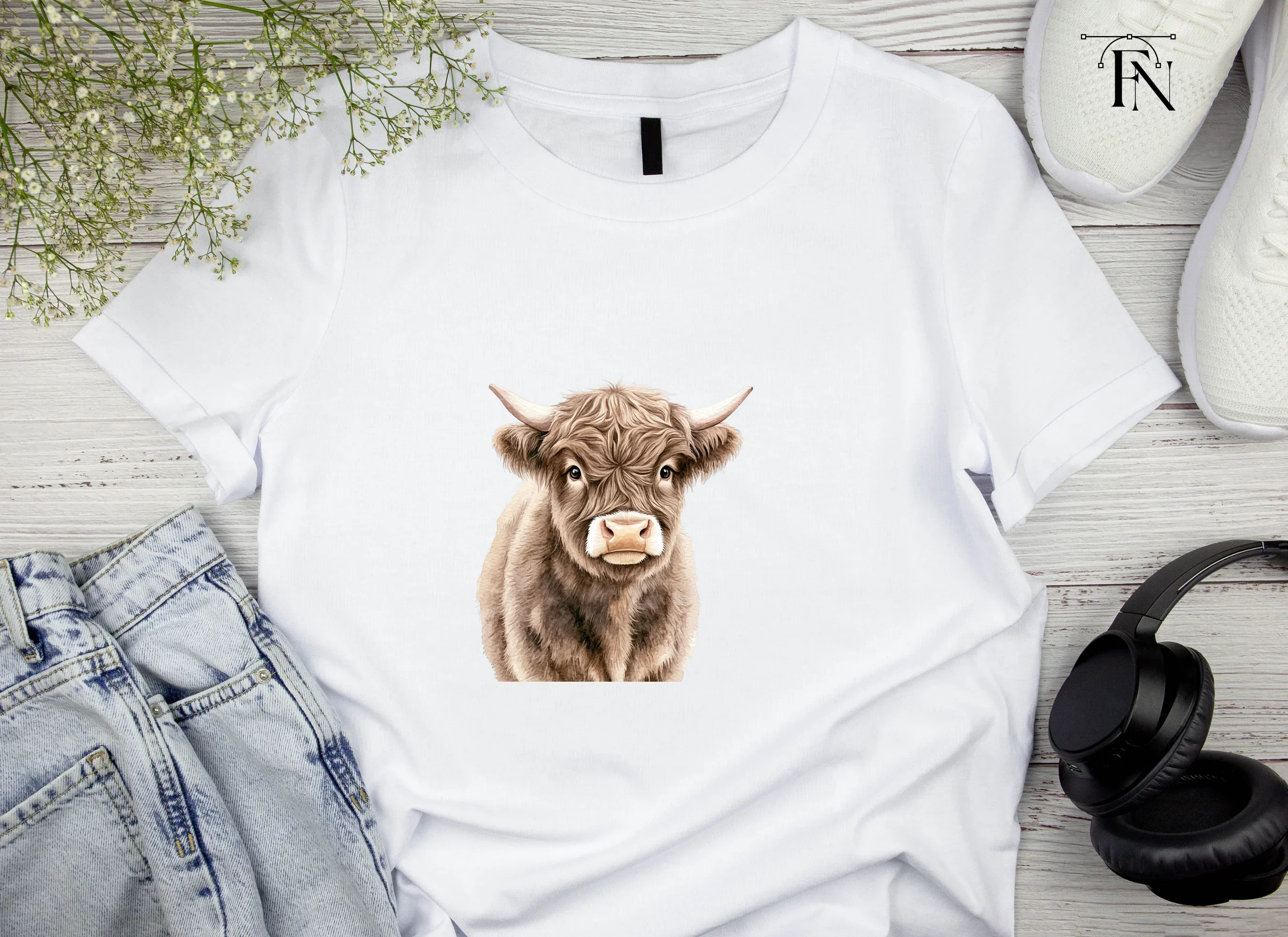 Cute Highland Calf Face Clipart Bundle - Image 5