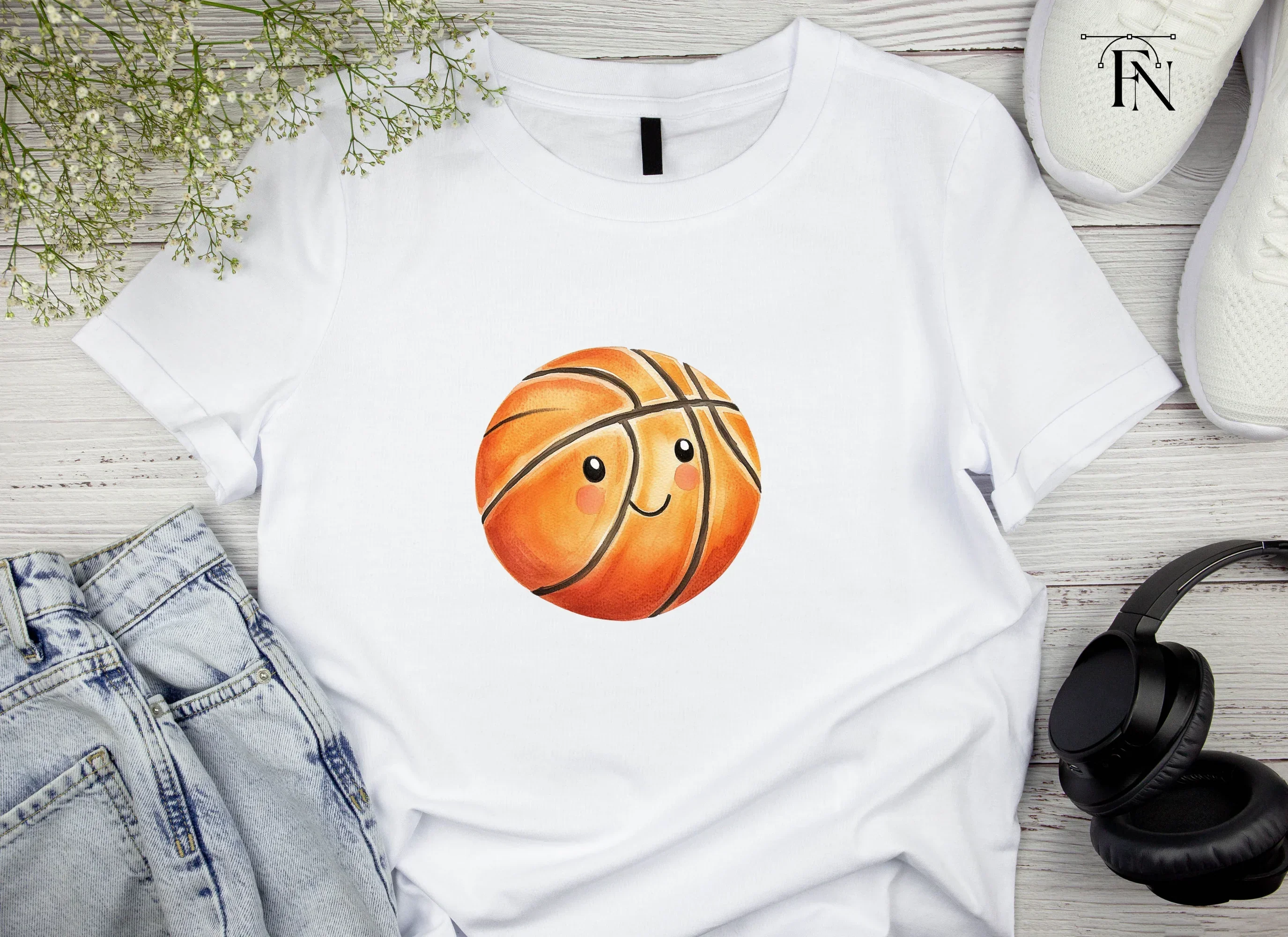 Cute Kawaii Basketball Clipart Bundle - Image 5