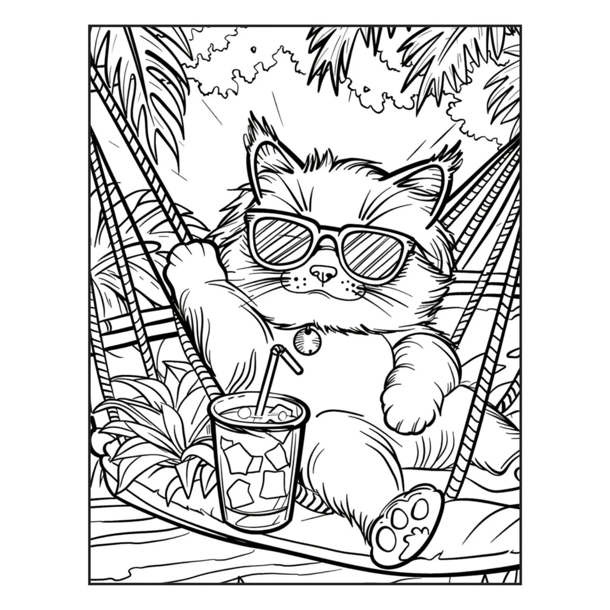 Cute Kawaii Cat Coloring Pages - Image 5