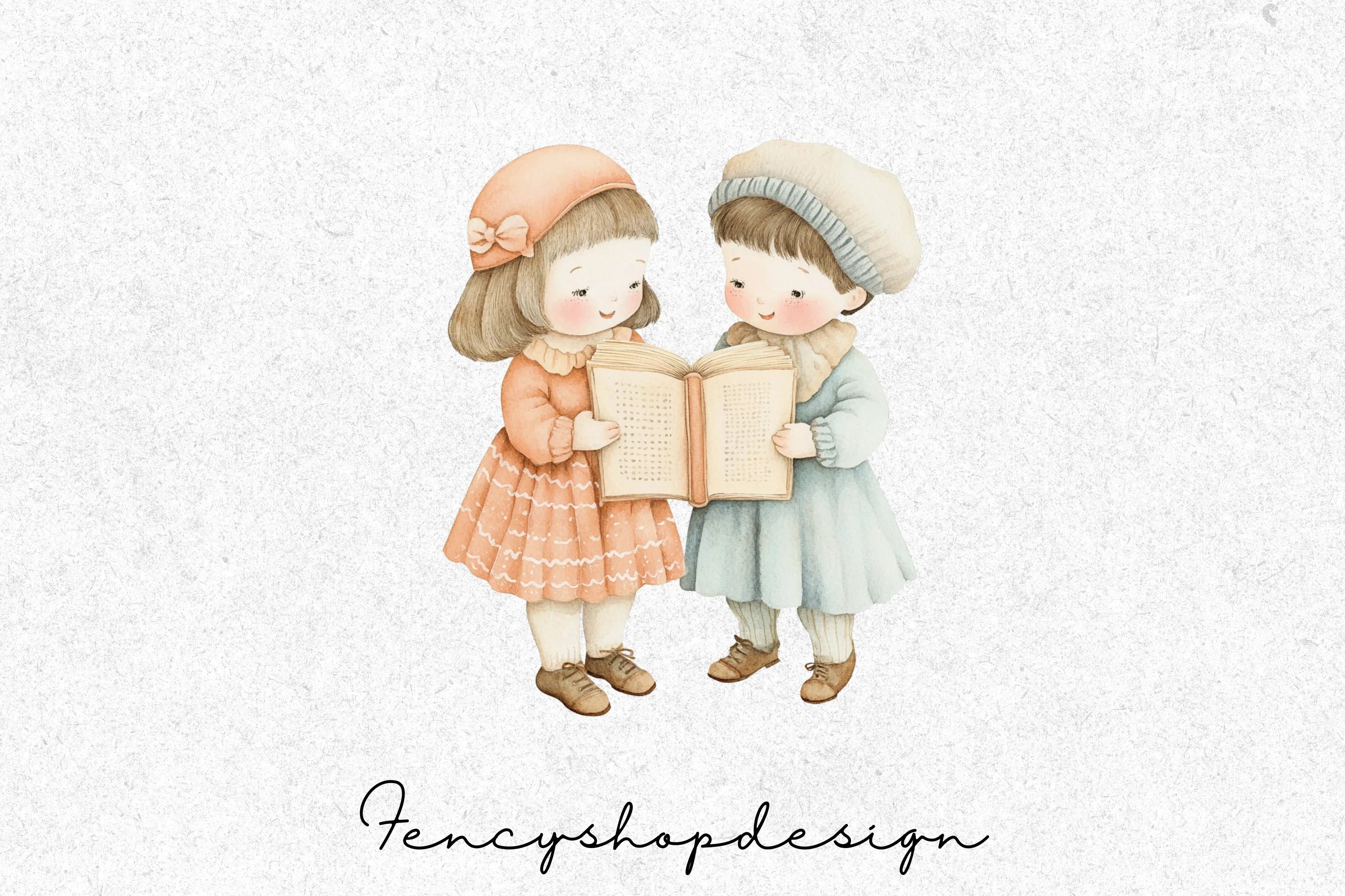 Cute Kids Reading Books Clipart Bundle - Image 7
