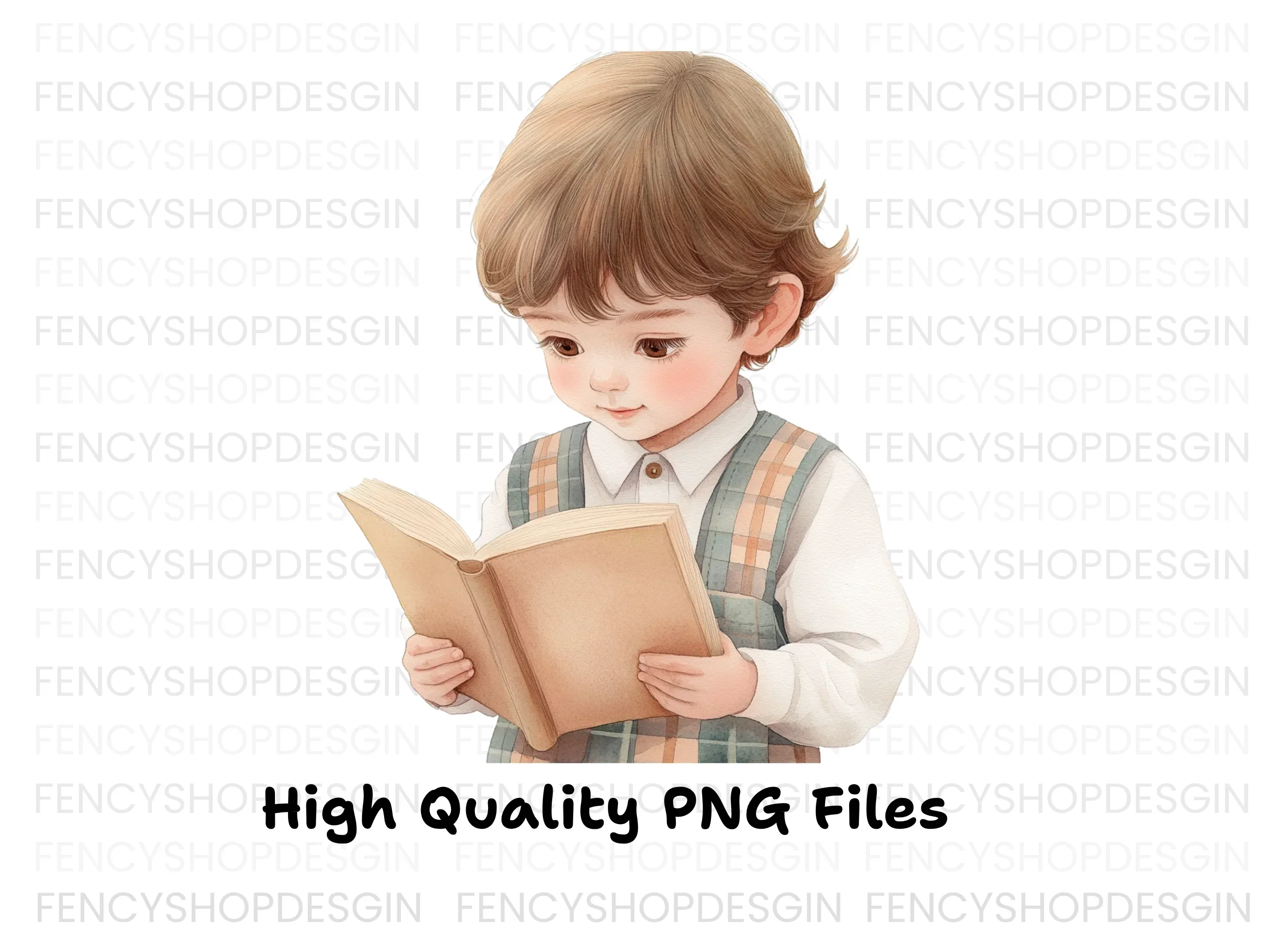 Cute Kids Reading Books Clipart Bundle - Image 3