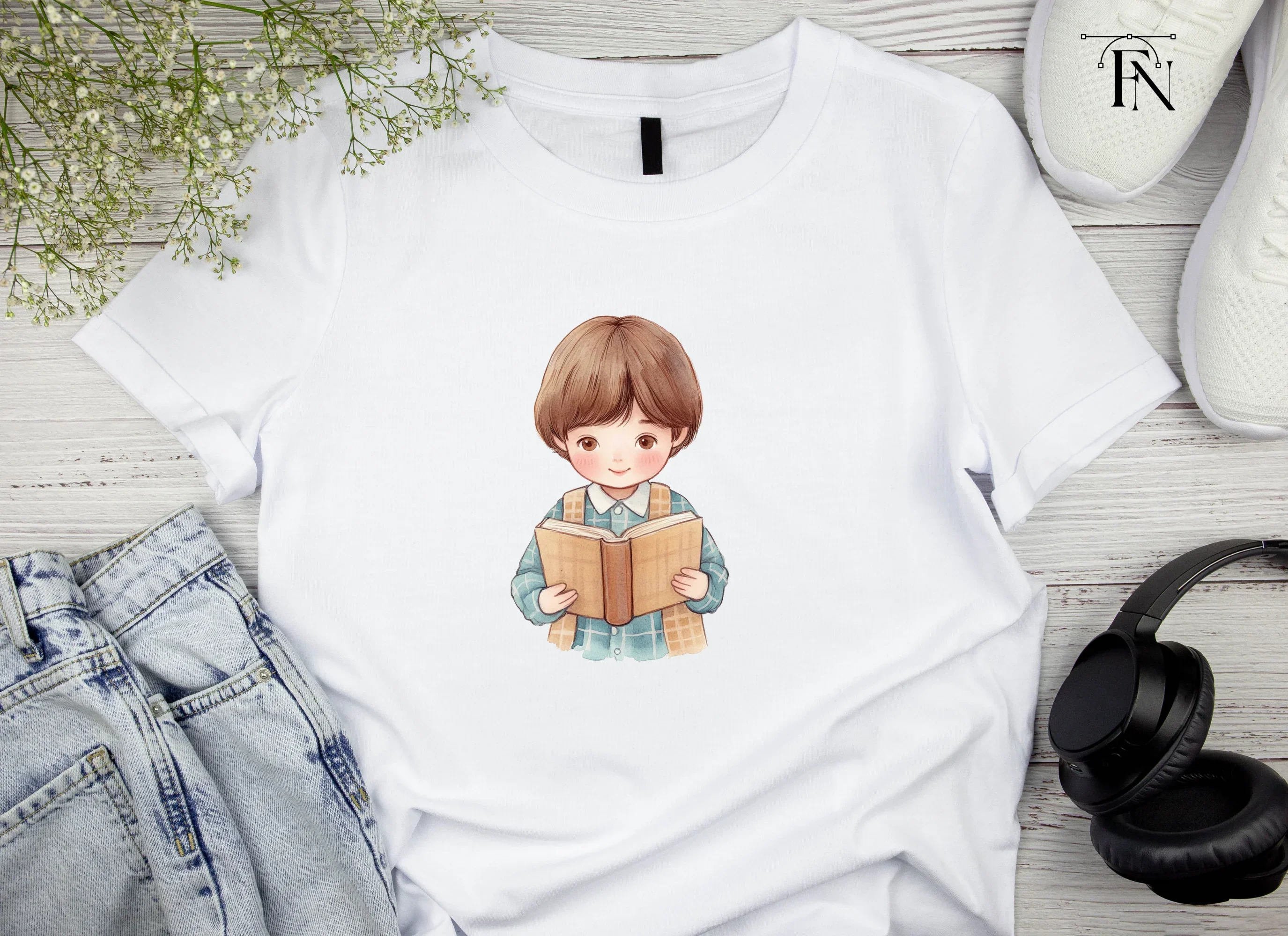 Cute Kids Reading Books Clipart Bundle - Image 4