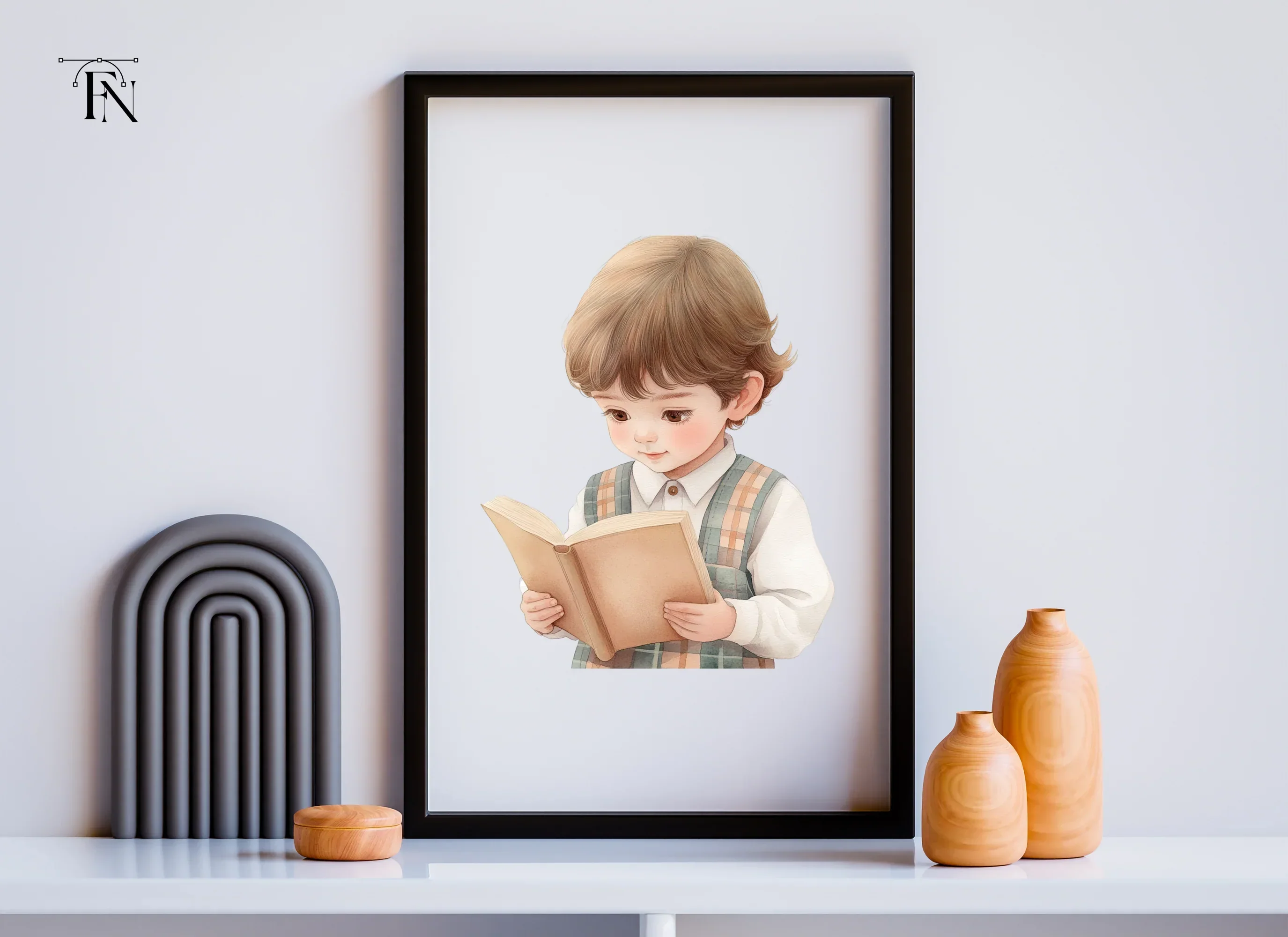 Cute Kids Reading Books Clipart Bundle - Image 6