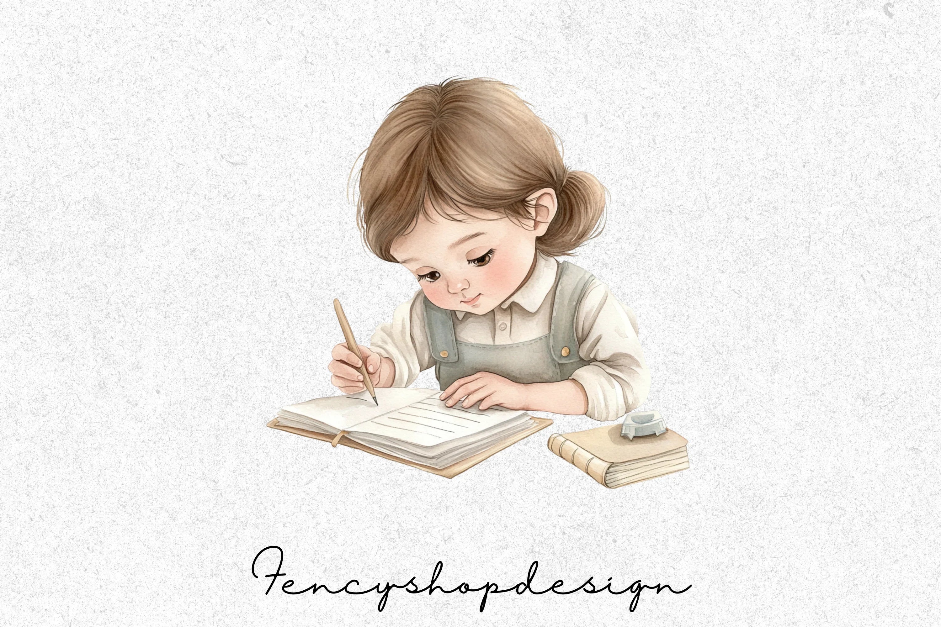Cute Kids Studying Clipart Bundle - Image 4