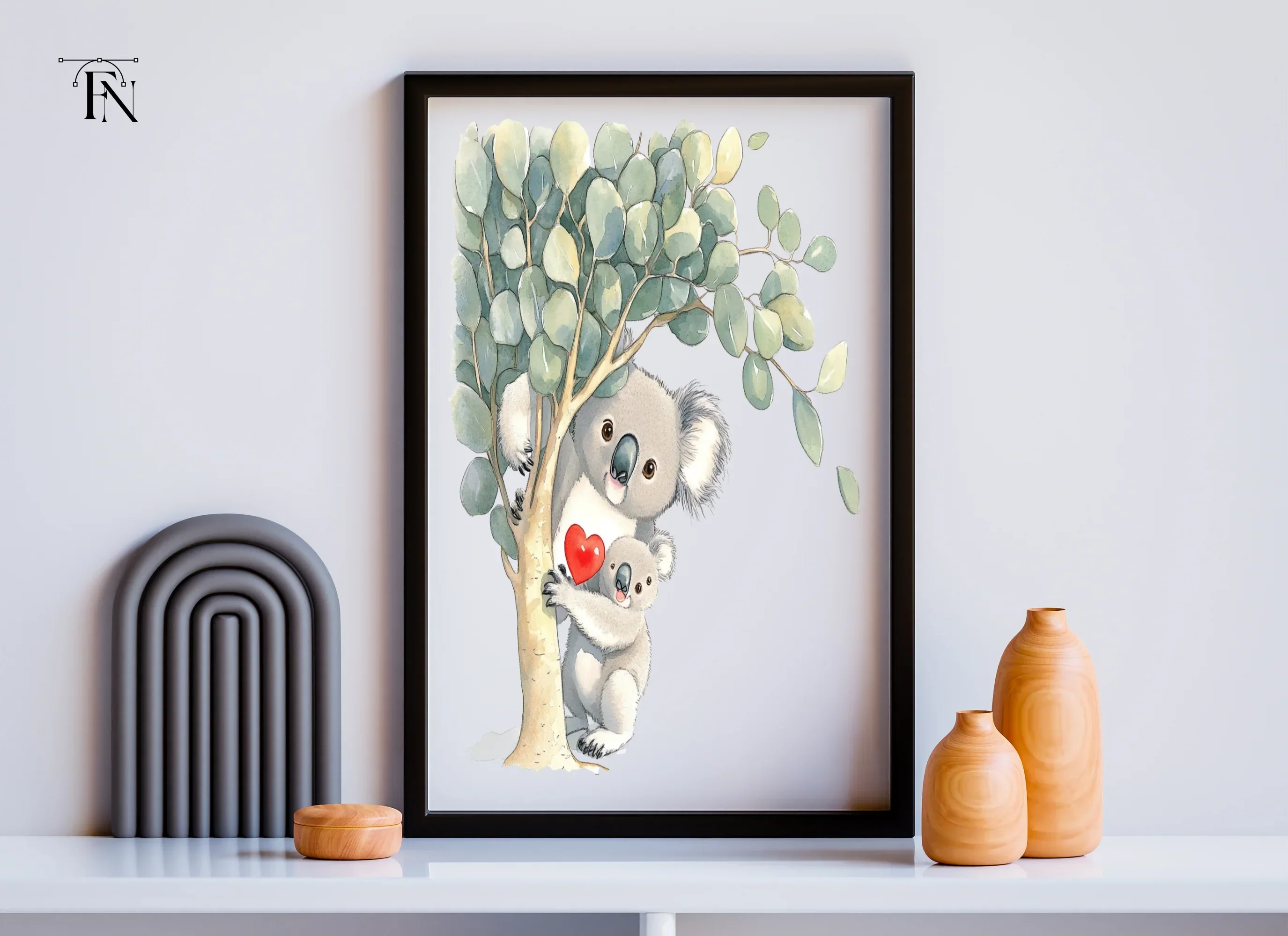 Cute Koala Family with Eucalyptus Trees Clipart Bundle - Image 5