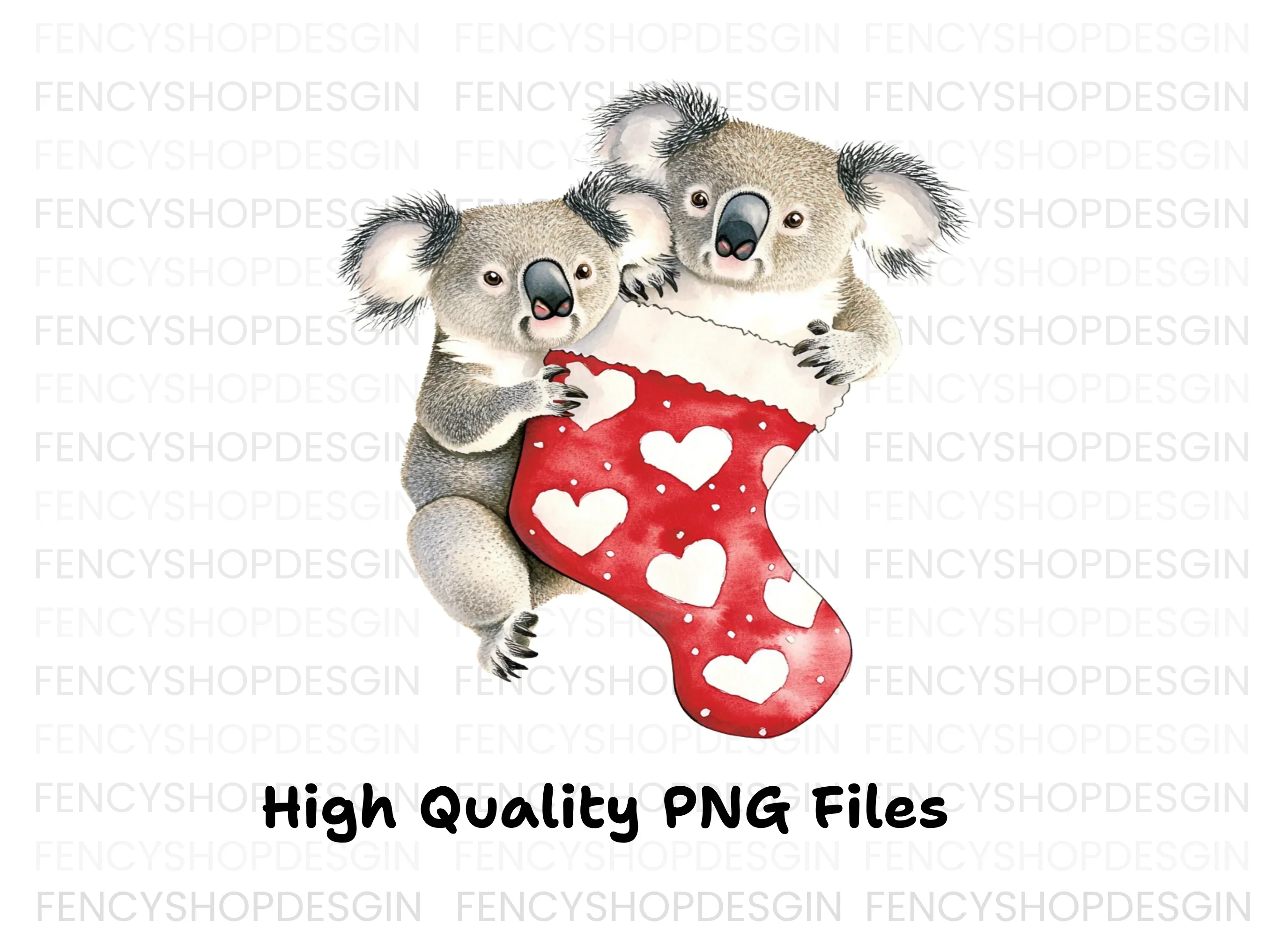 Cute Koalas in Valentine Stockings Clipart Bundle - Image 2