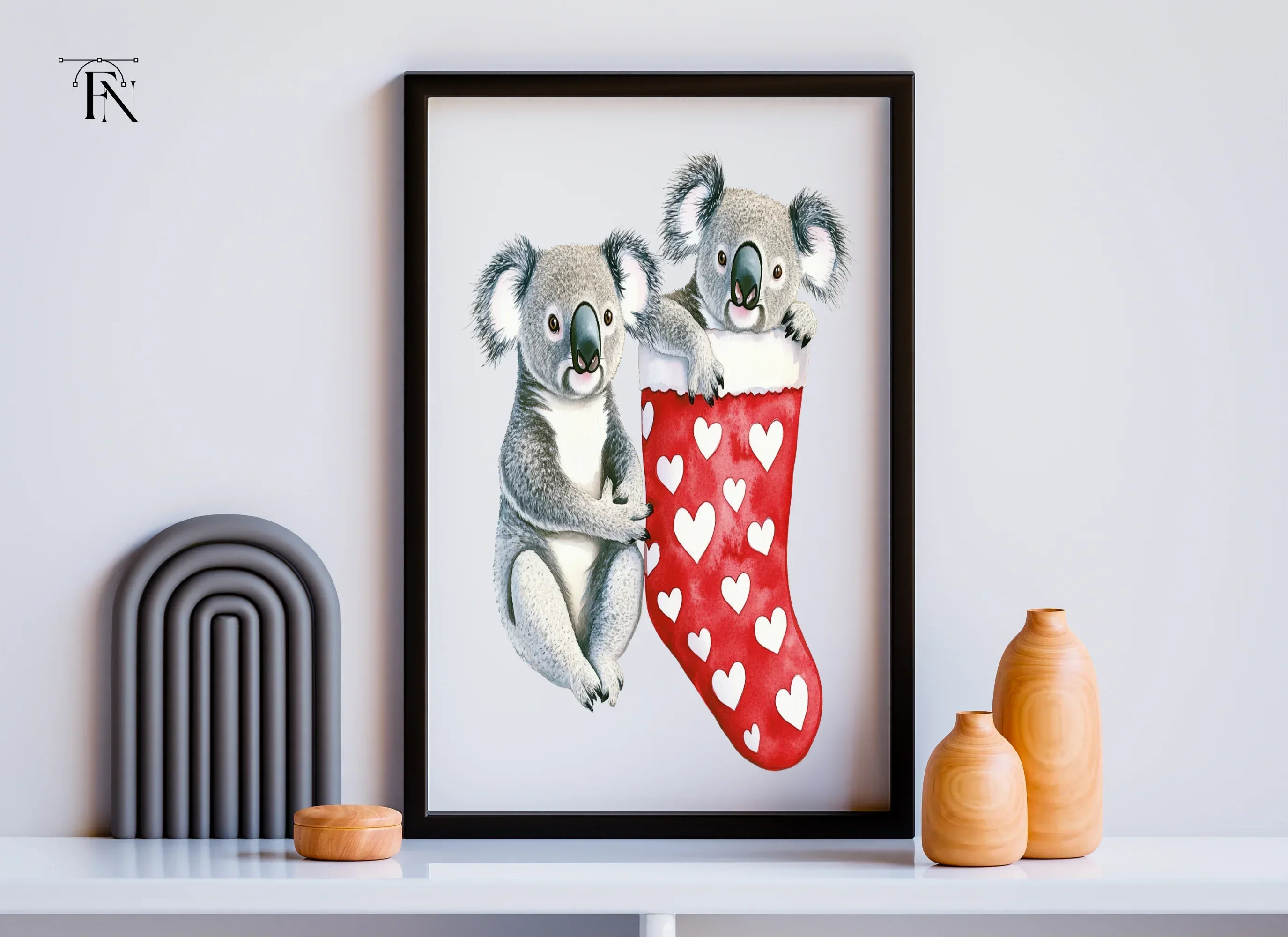 Cute Koalas in Valentine Stockings Clipart Bundle - Image 4