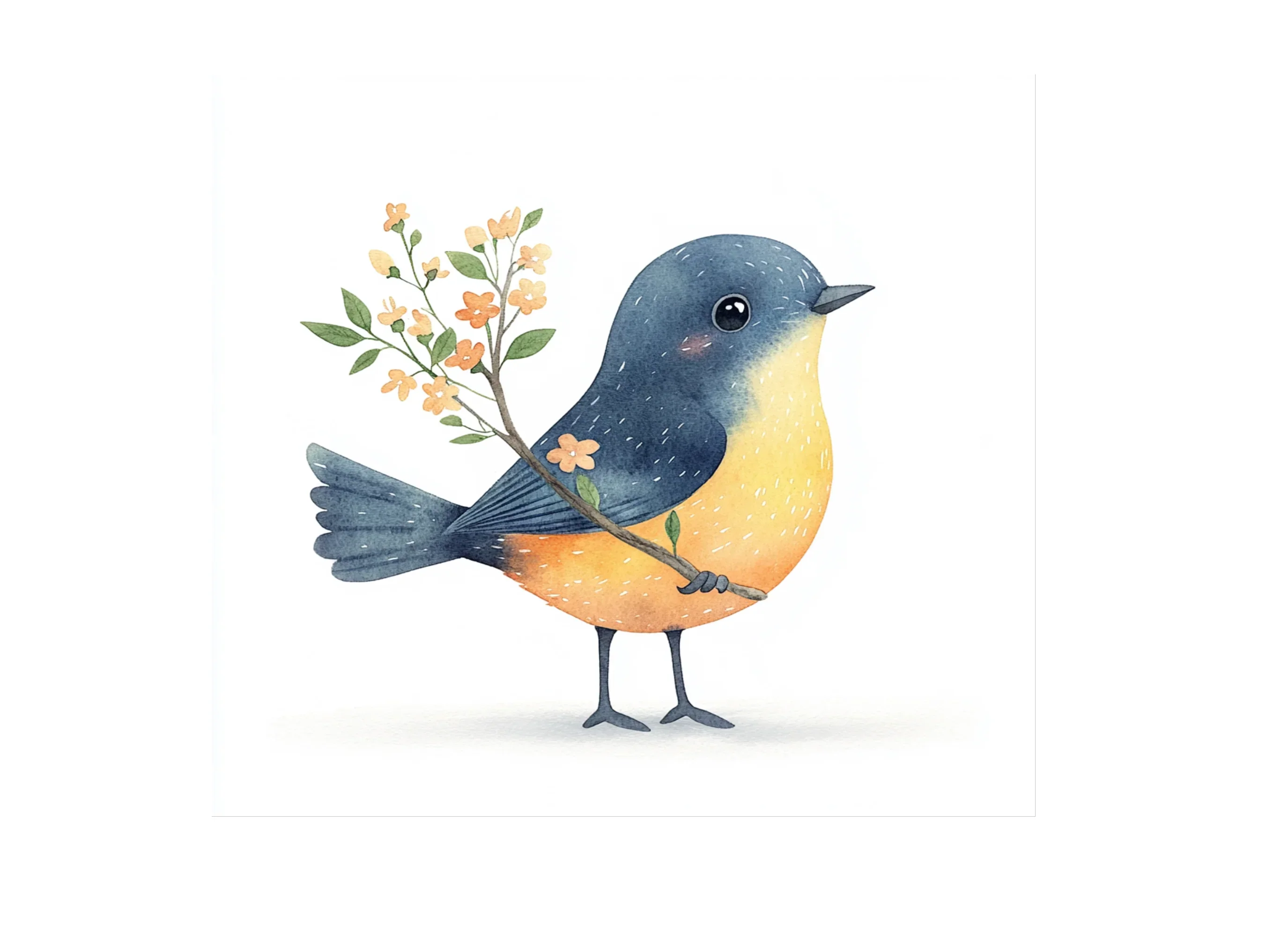 Cute Little Birds with Flowers Clipart Bundle - Image 3
