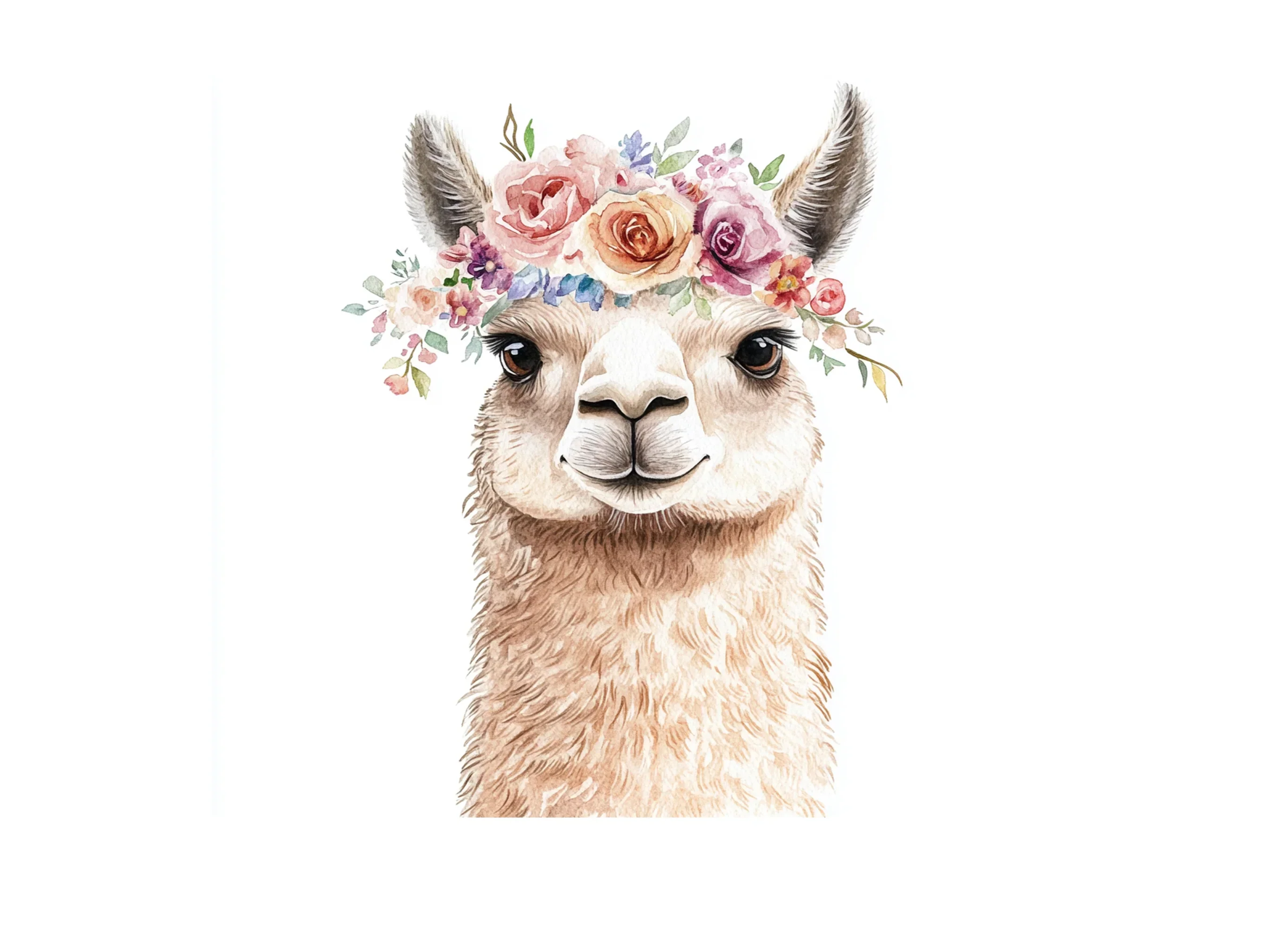 Cute Llama Flower Crowns Clipart Bundle - Image 2