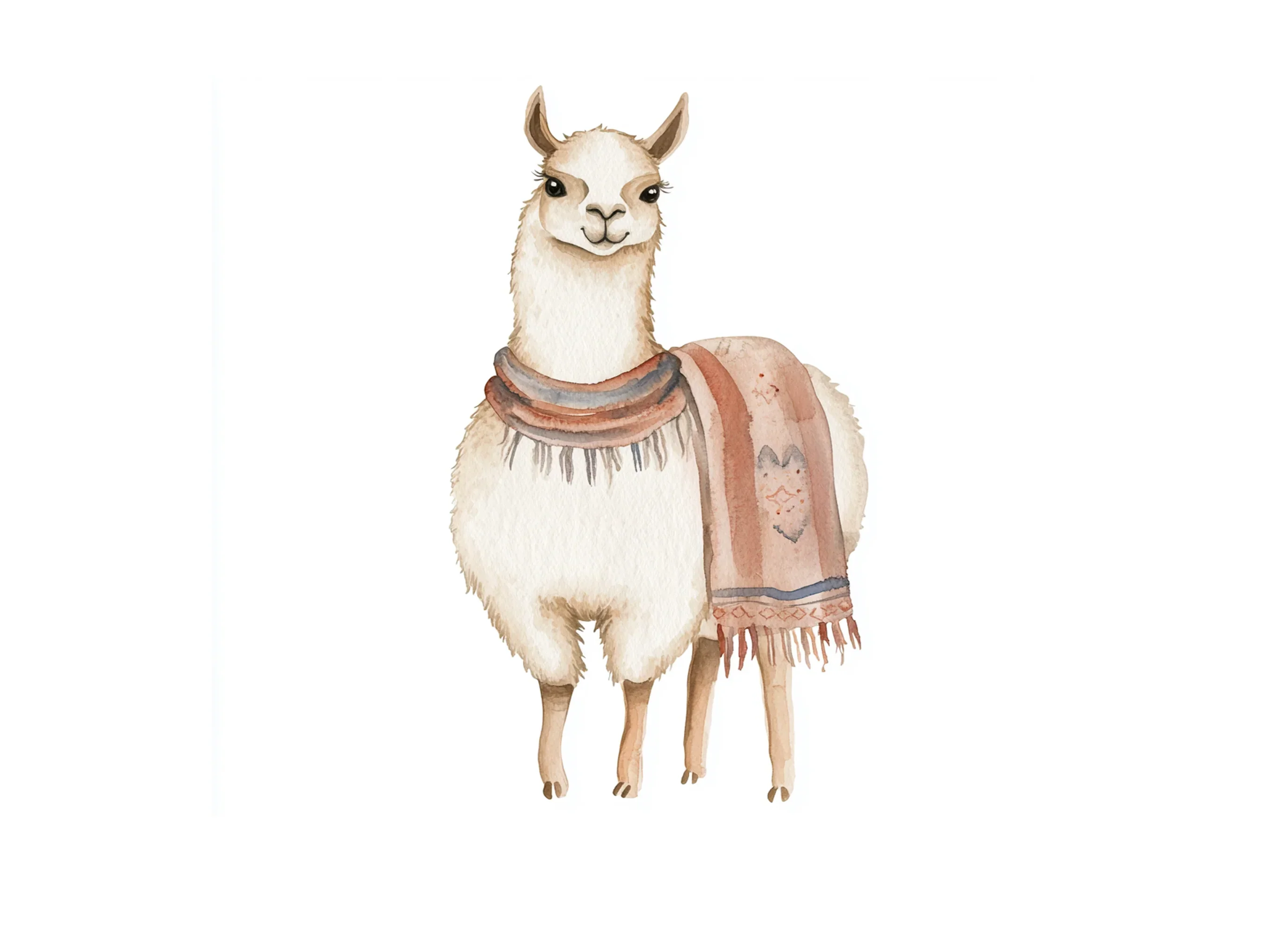Cute Llama with Scarf Clipart Bundle - Image 3
