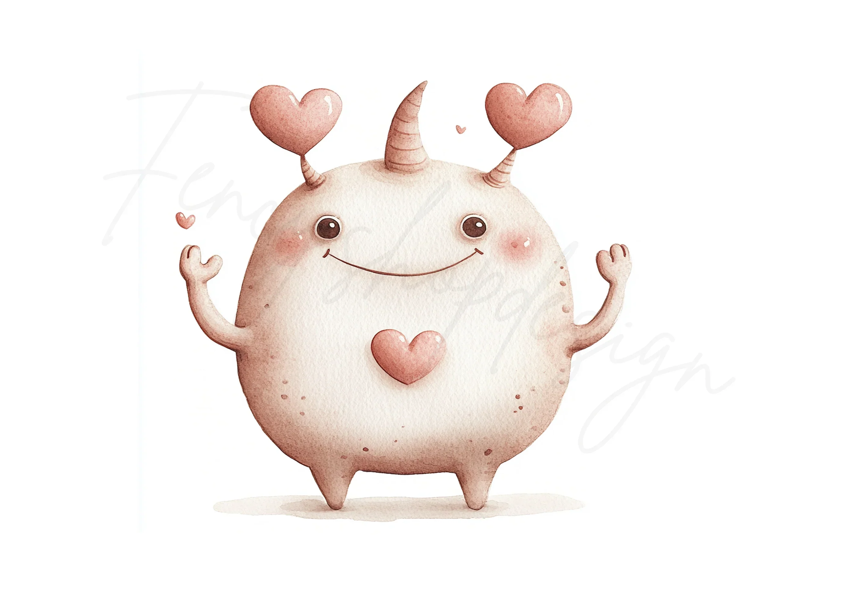 Cute Love Monster Clipart Bundle - Image 2