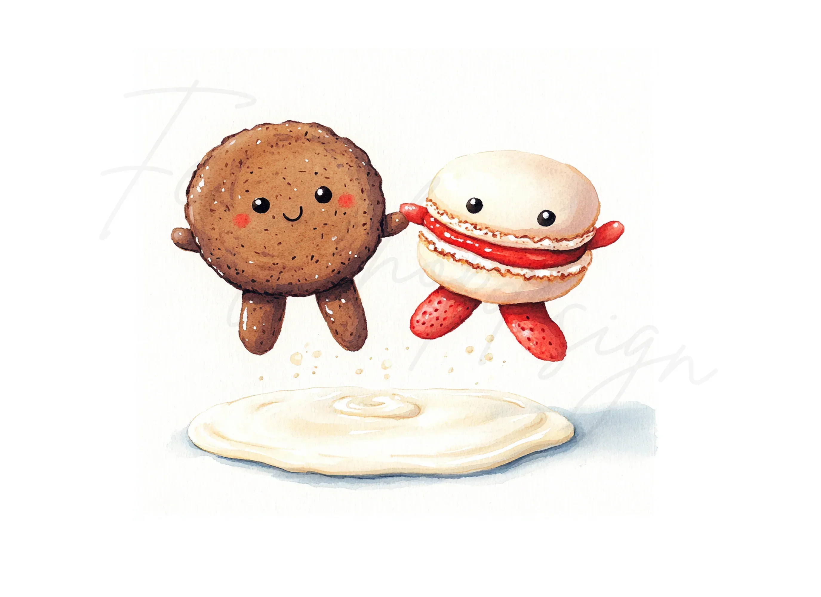 Cute Macaron and Cookie Friends Clipart Bundle - Image 2