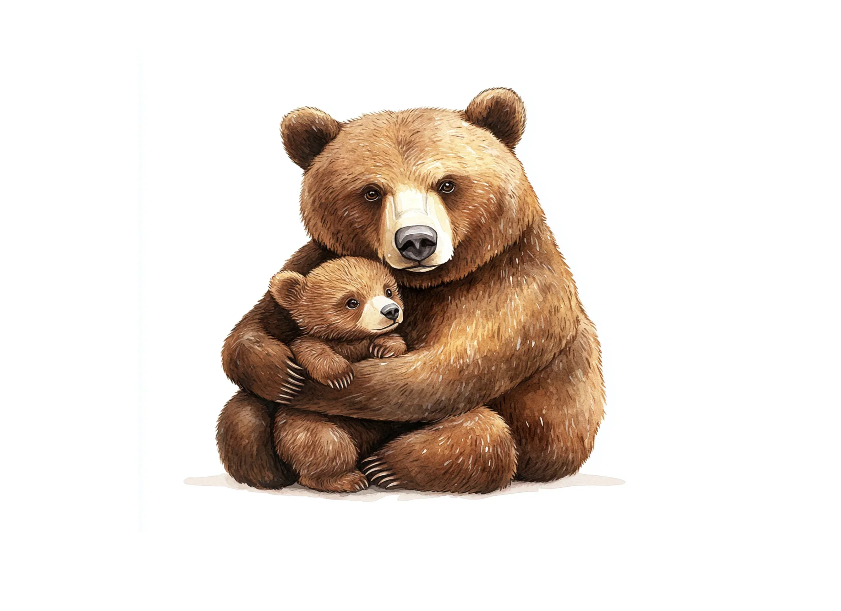 Cute Mama Bear and Cub Clipart Bundle - Image 2