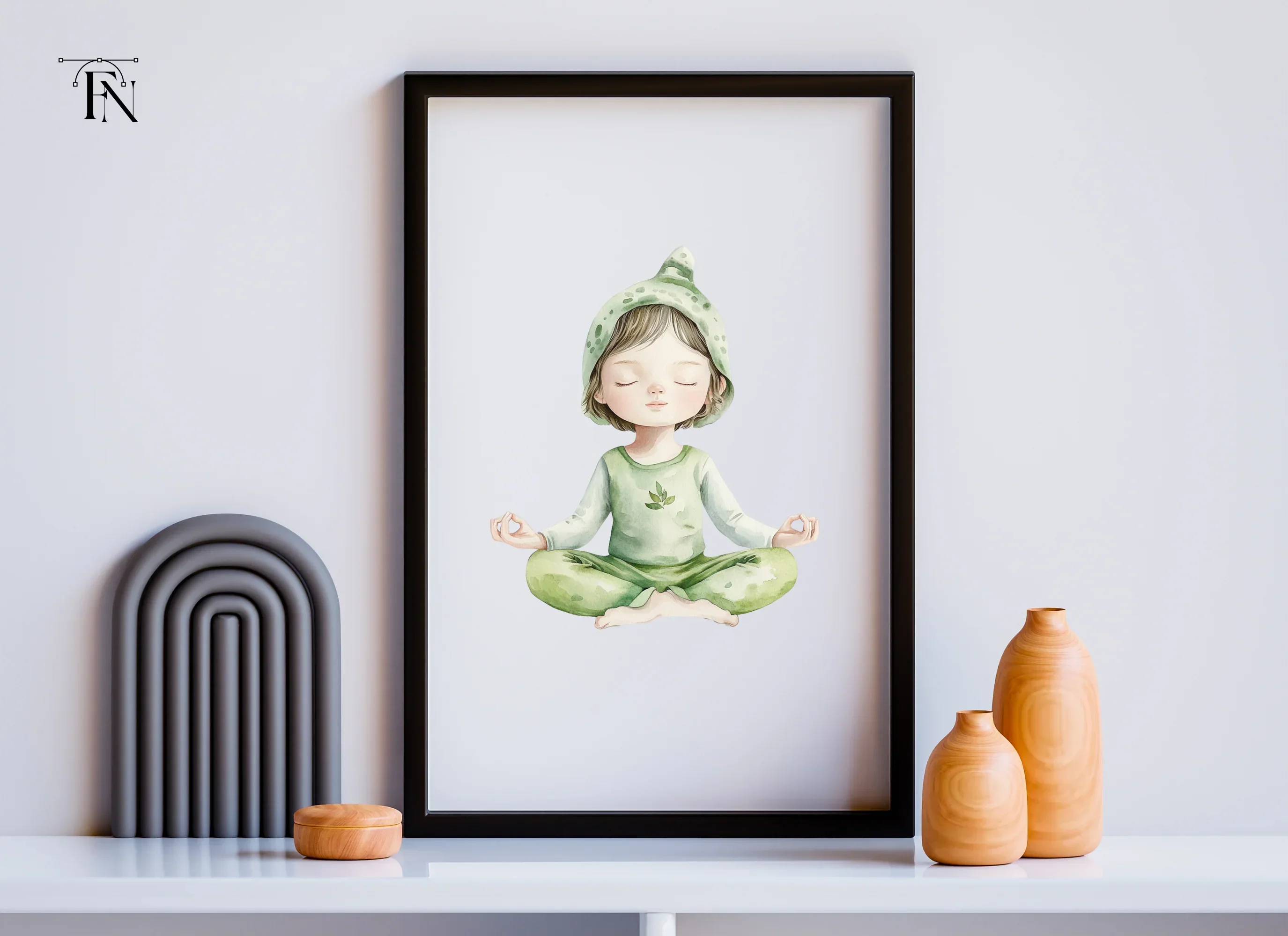 Cute Meditating Child Clipart Bundle - Image 6
