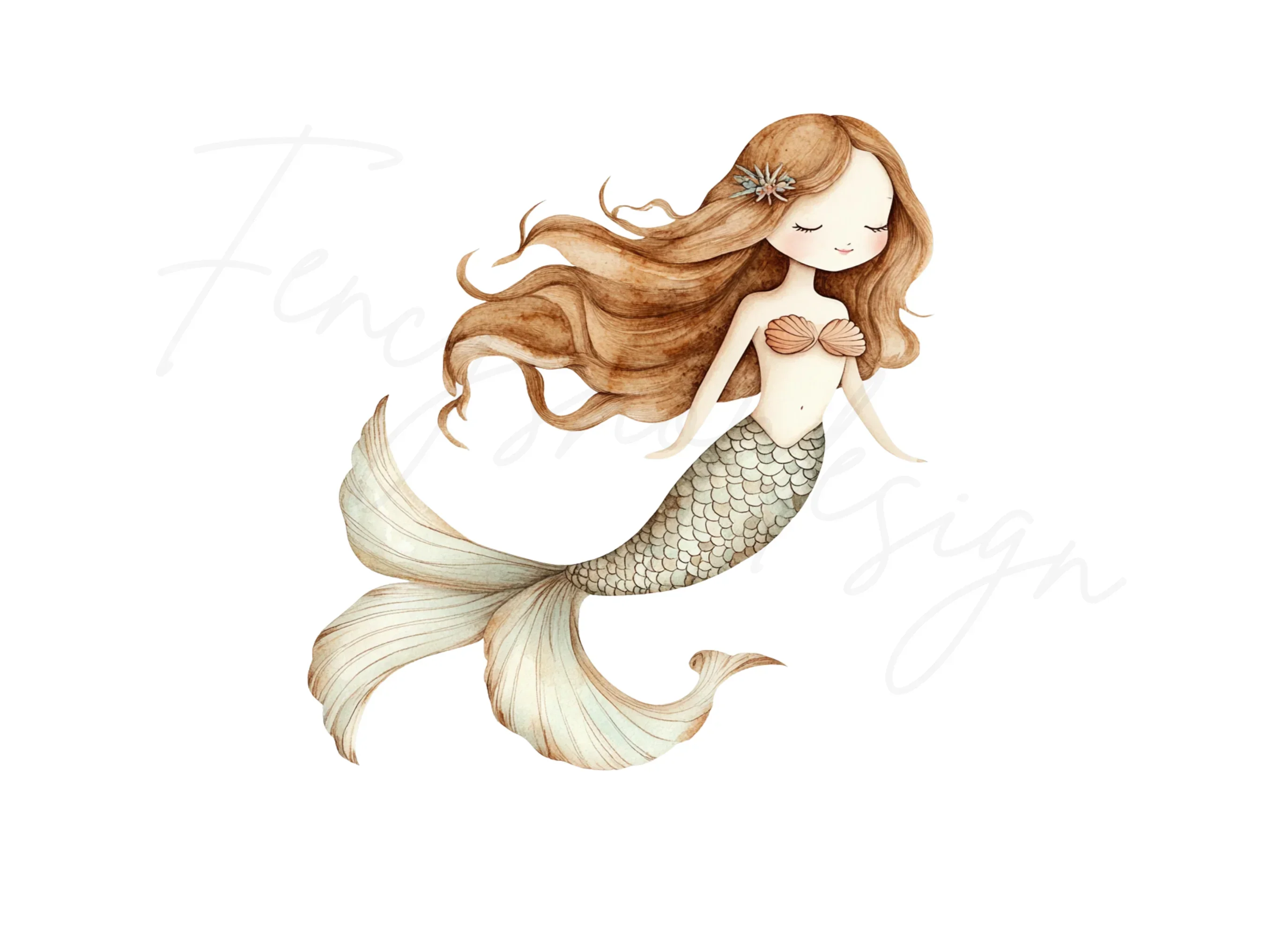 Cute Mermaid Clipart Bundle - Image 3