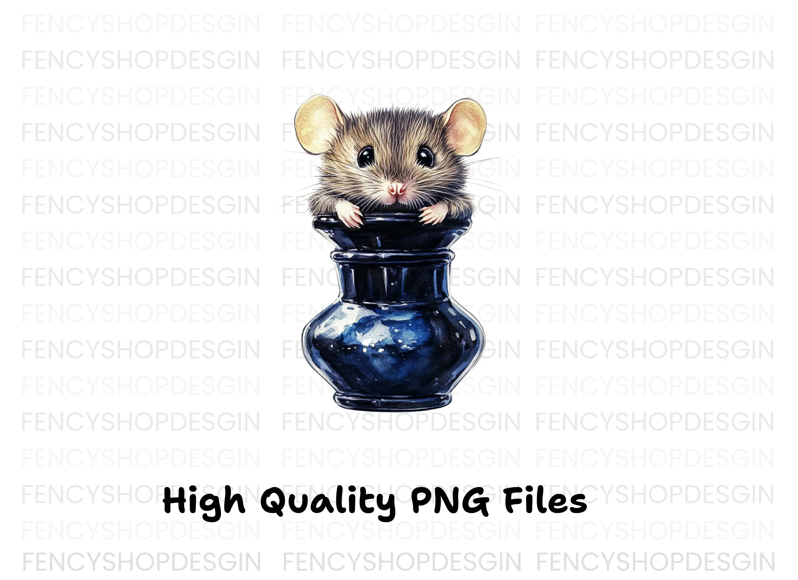 Cute Mice in Ink Bottles Clipart Bundle - Image 3