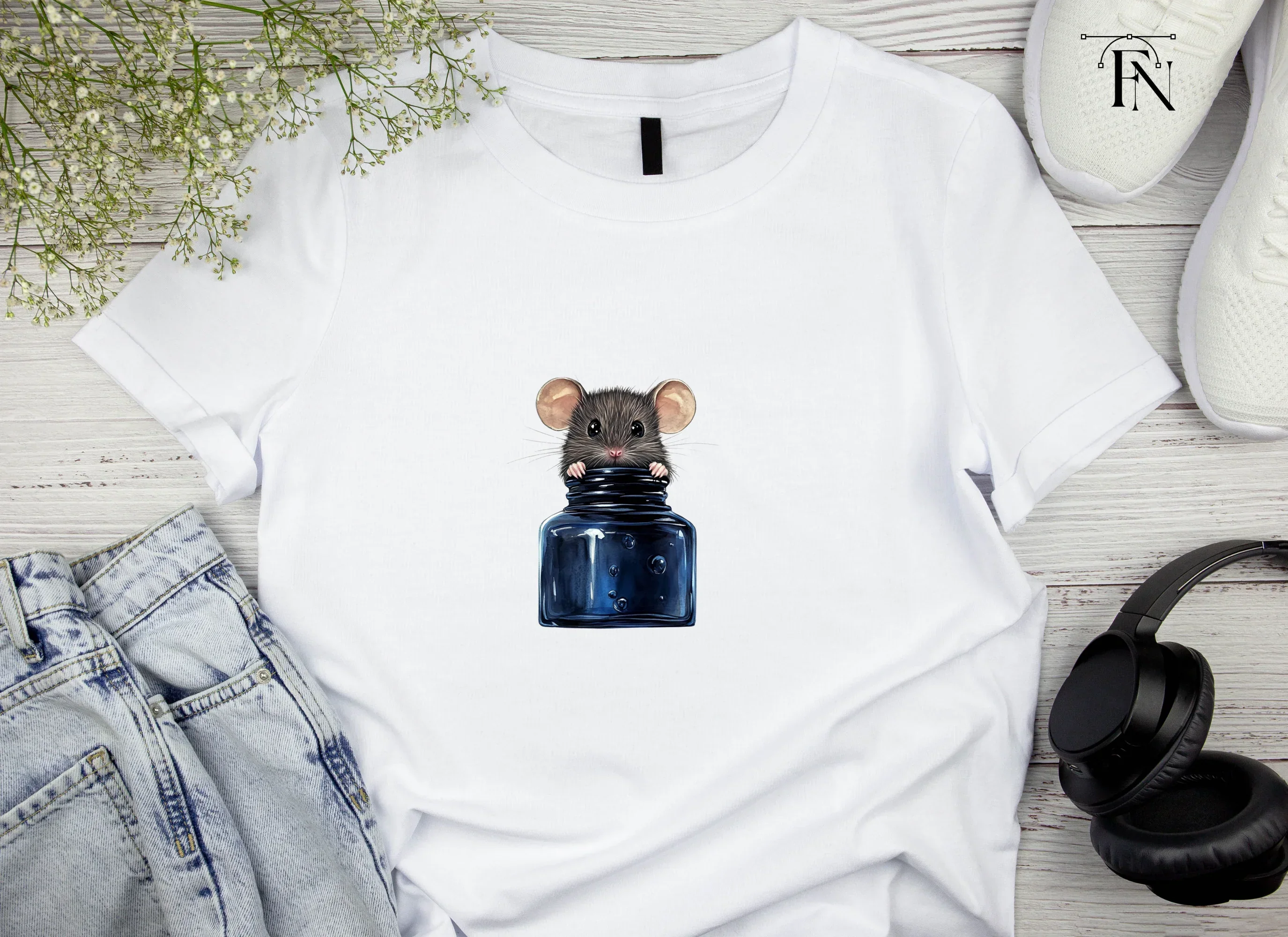 Cute Mice in Ink Bottles Clipart Bundle - Image 4