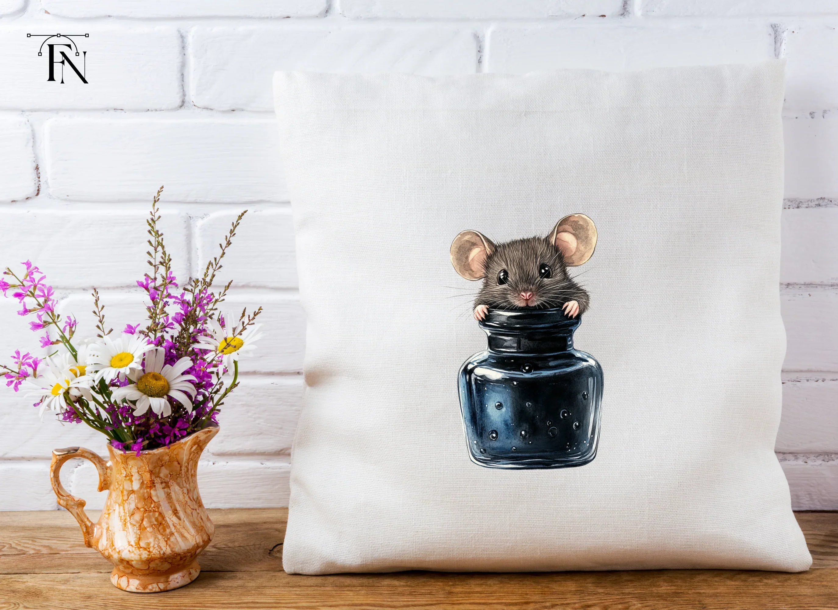 Cute Mice in Ink Bottles Clipart Bundle - Image 5
