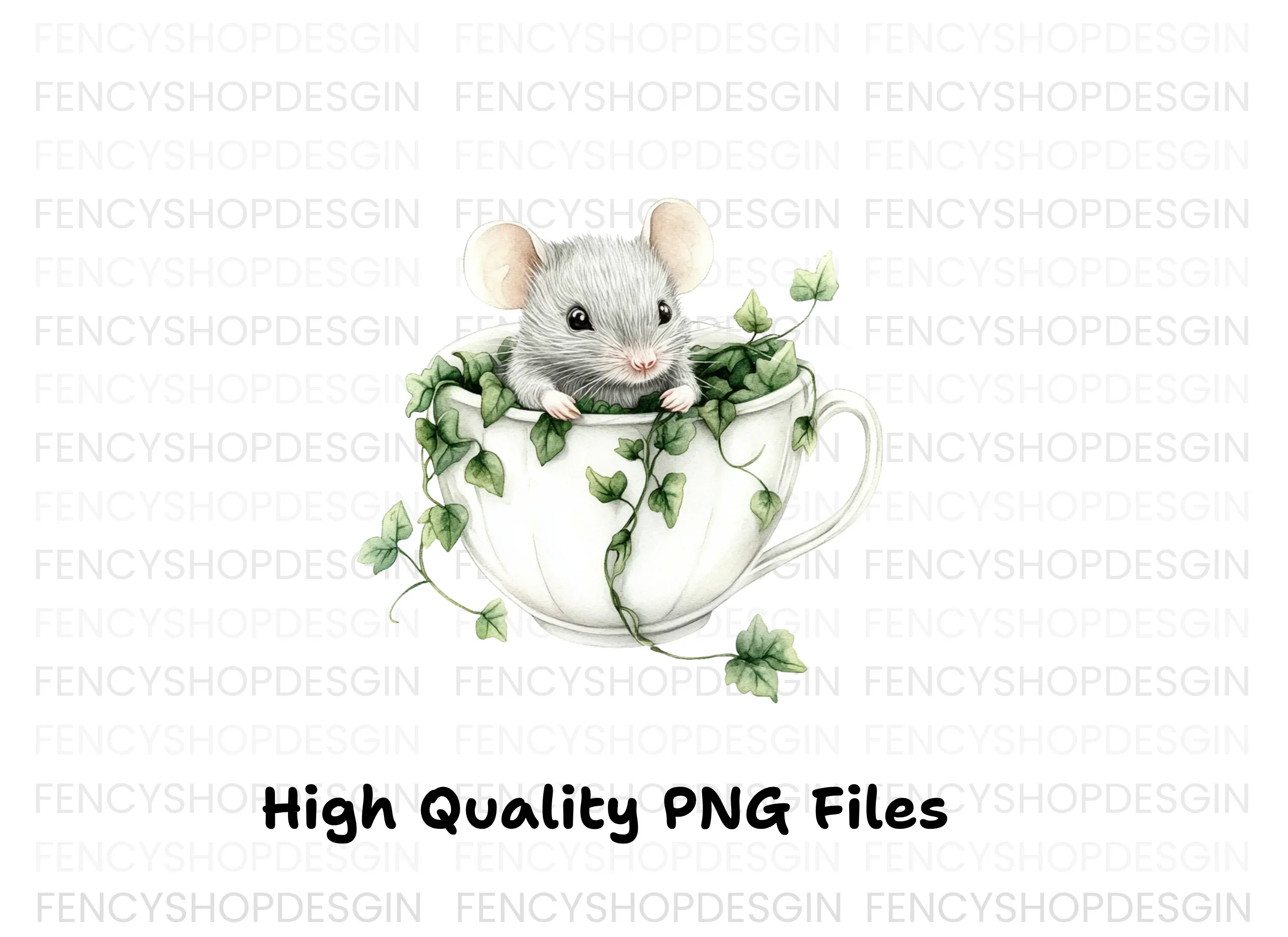 Cute Mice in Teacups Clipart Bundle - Image 2