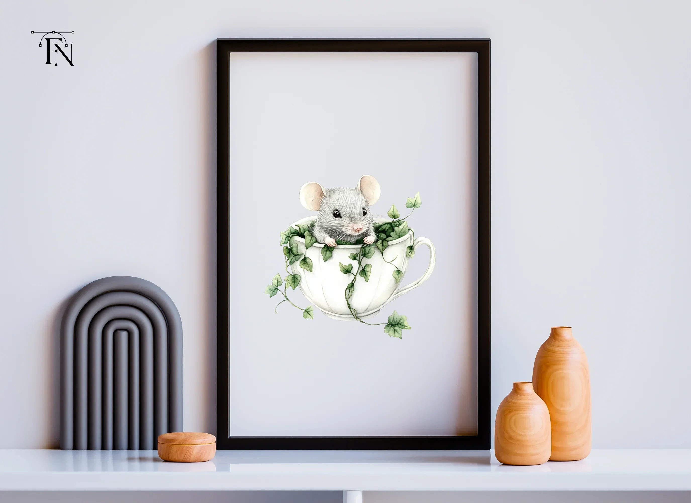 Cute Mice in Teacups Clipart Bundle - Image 5