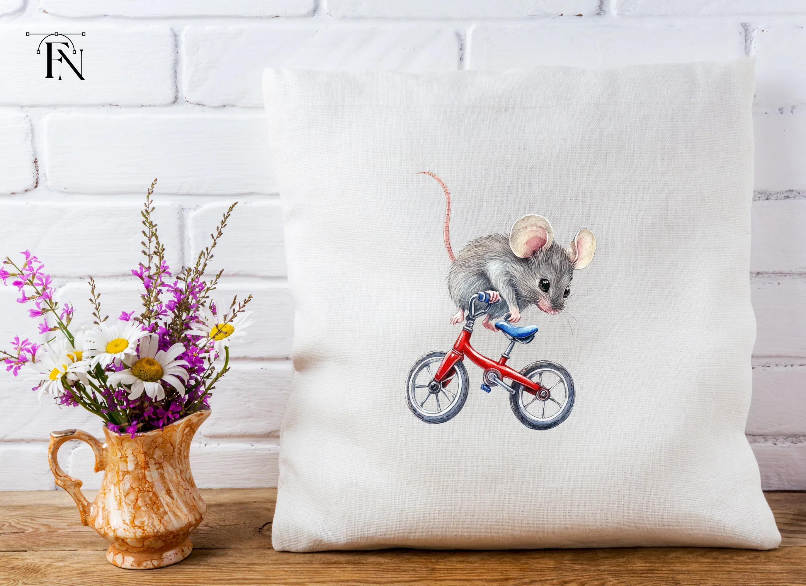 Cute Mice Riding Bikes Clipart Bundle - Image 4