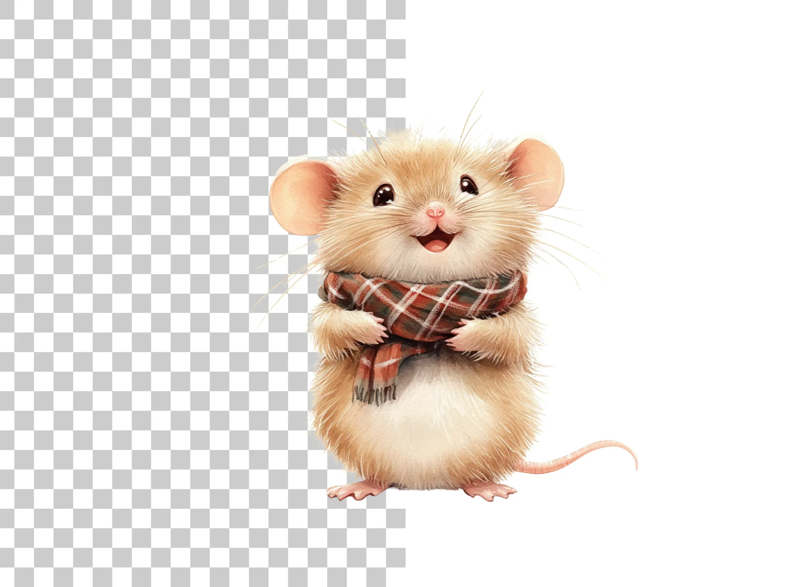 Cute Mouse with Scarf Clipart Bundle - Image 6