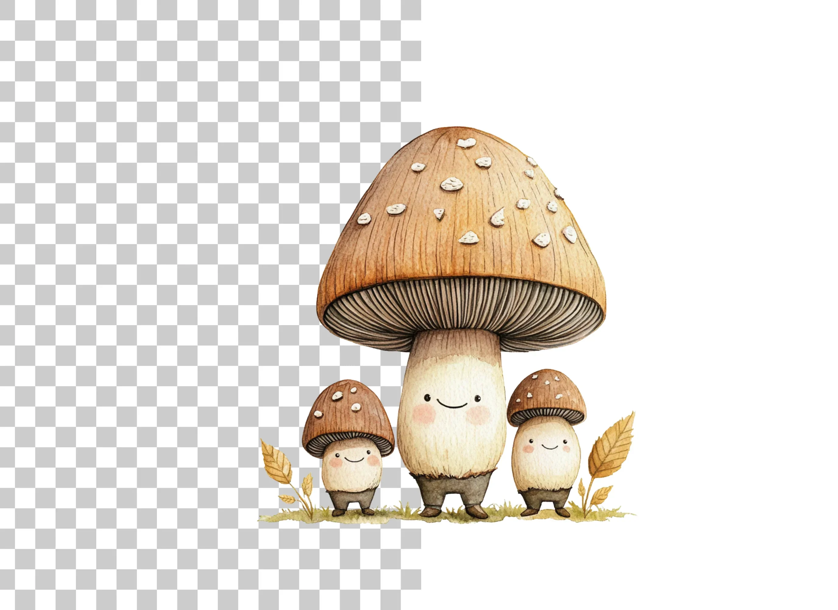 Cute Mushroom Family Clipart Bundle - Image 2