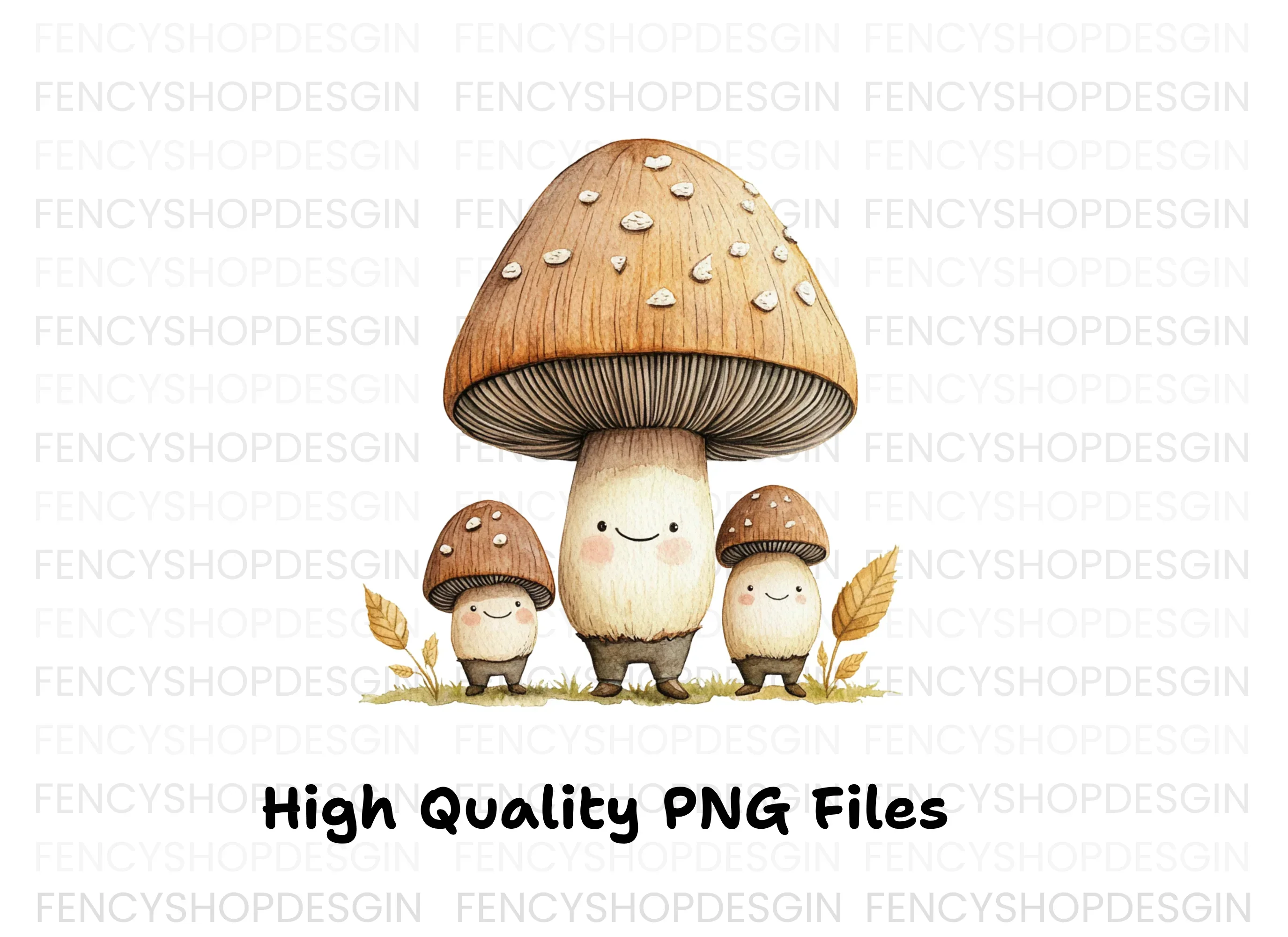 Cute Mushroom Family Clipart Bundle - Image 3