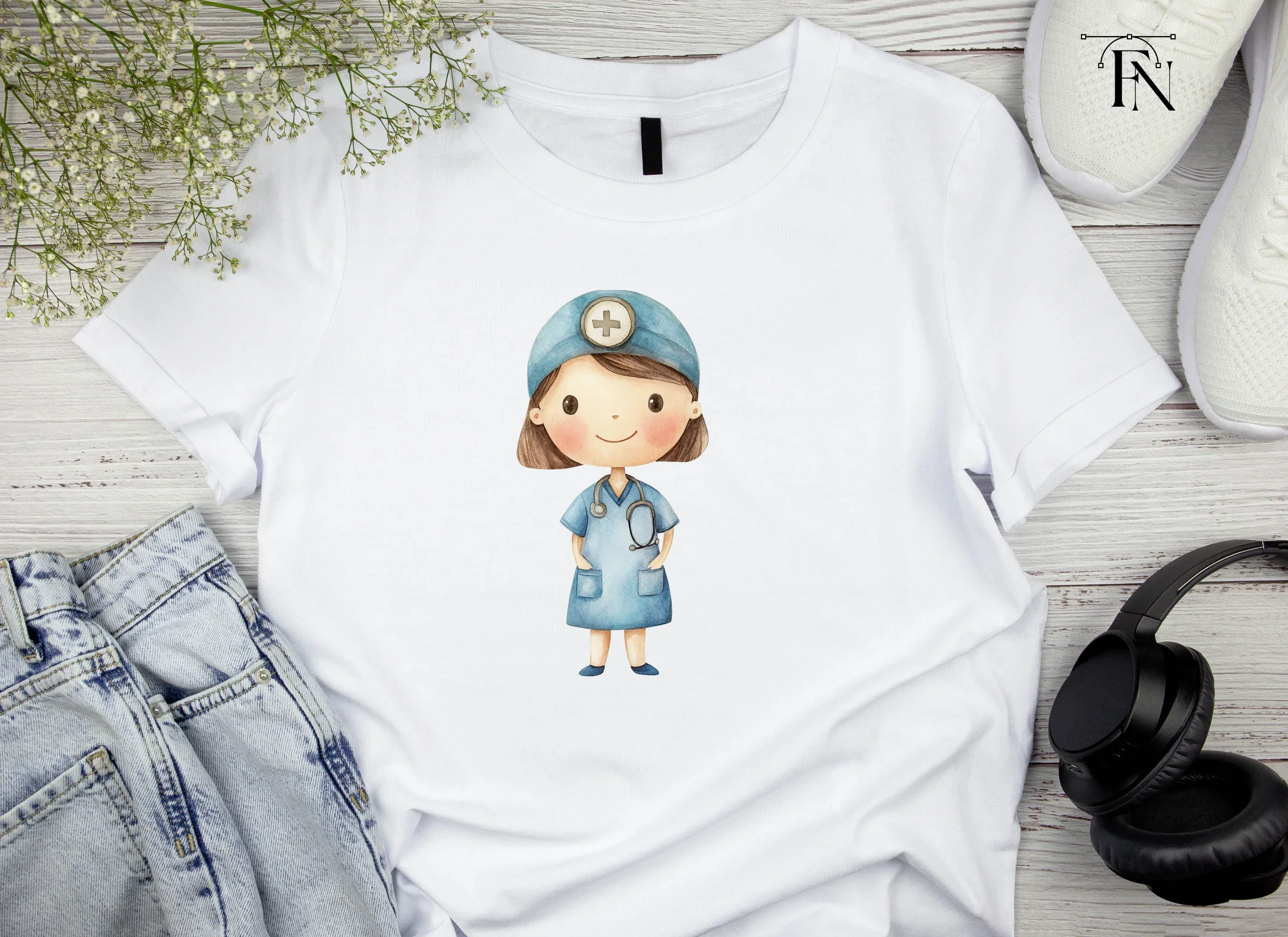 Cute Nurse Characters Clipart Bundle - Image 4