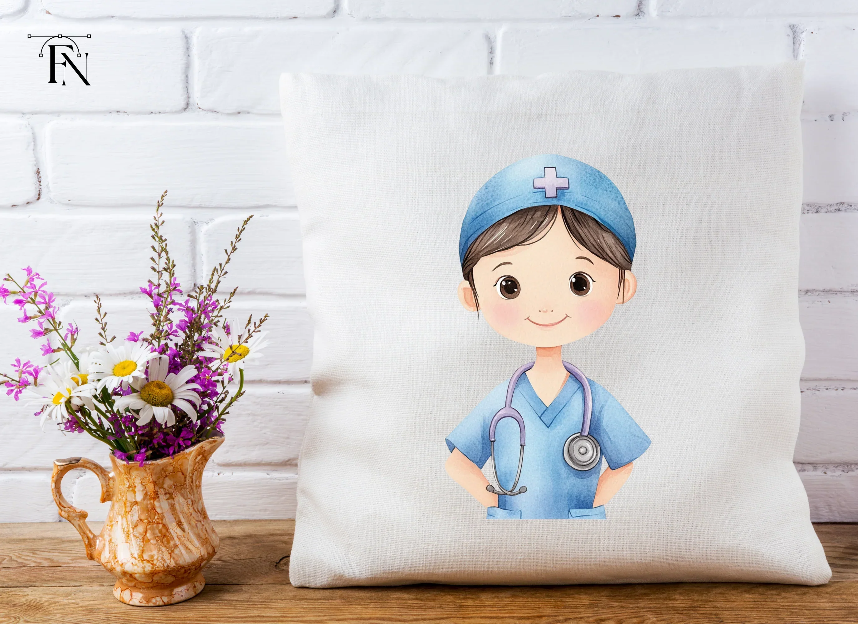 Cute Nurse Characters Clipart Bundle - Image 5