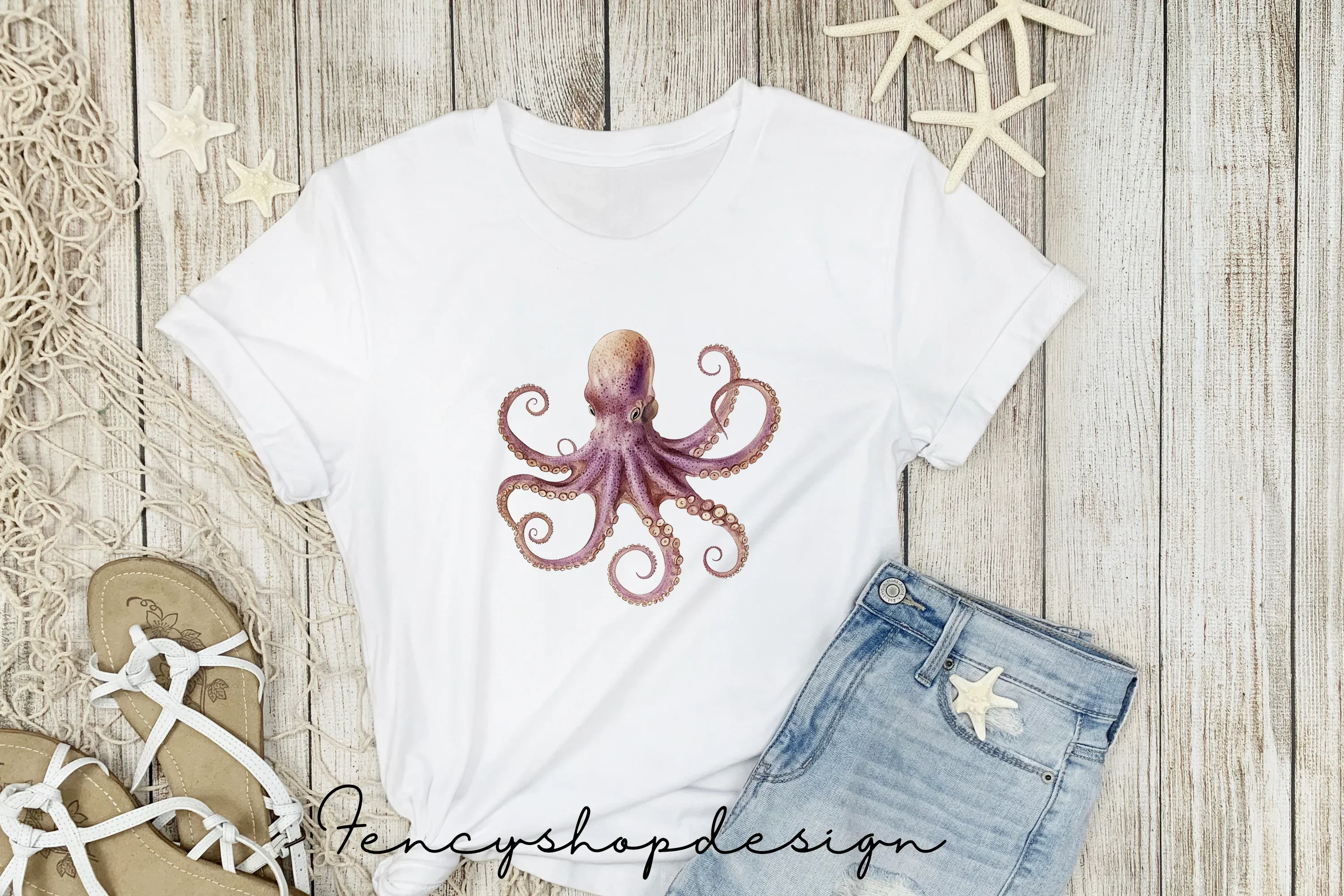 Cute Octopus Marine Clipart Bundle - Image 2