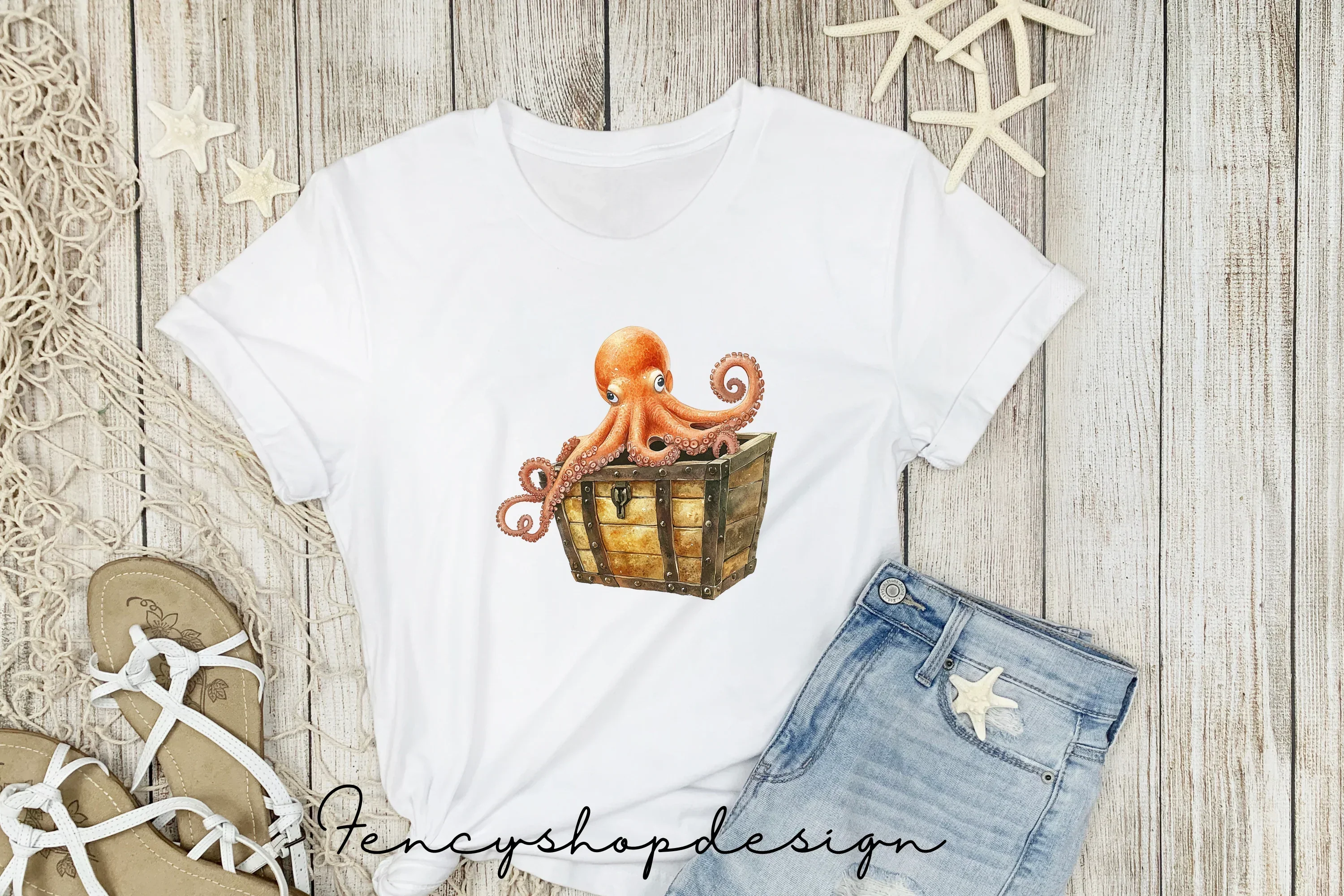 Cute Octopus Ocean Animal Clipart Bundle - Image 5